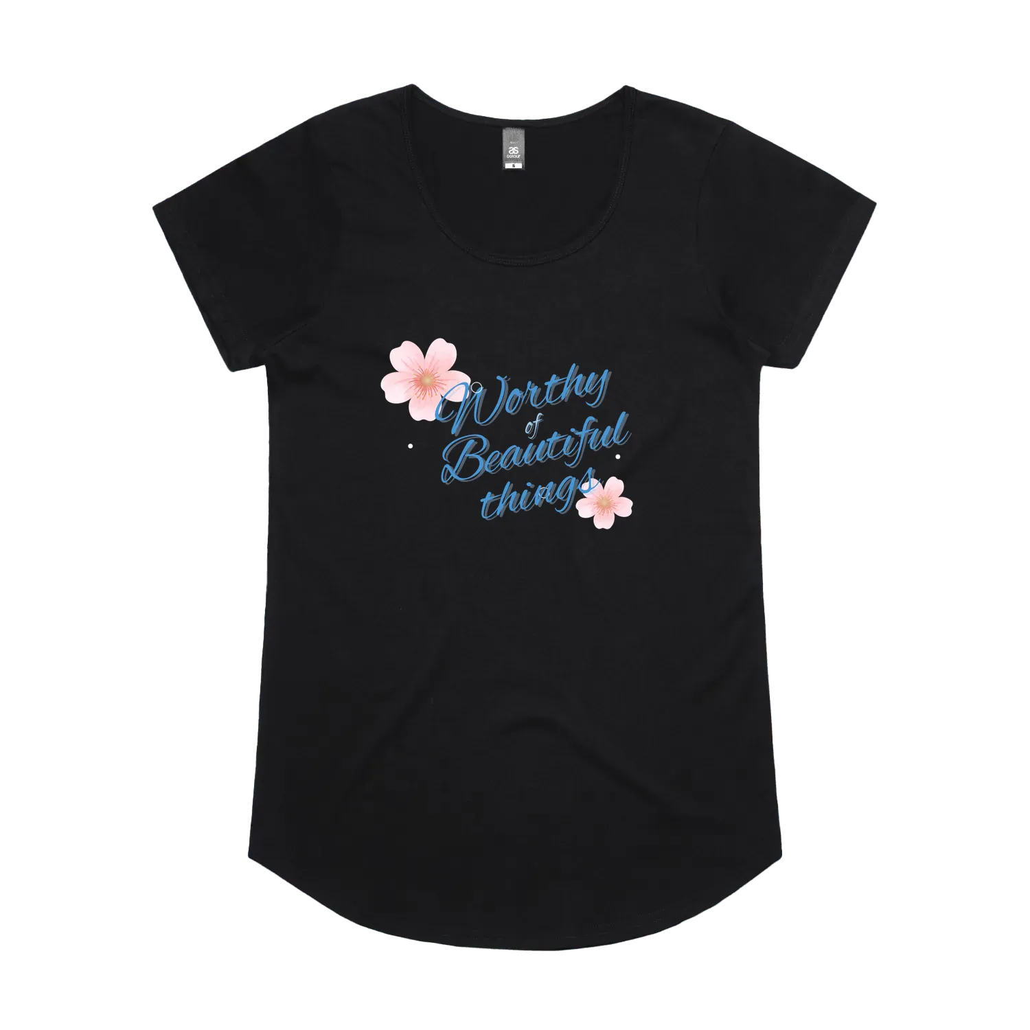 Black front flat lay