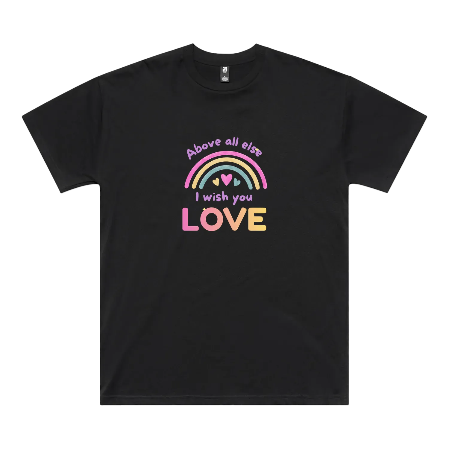 Black front flat lay