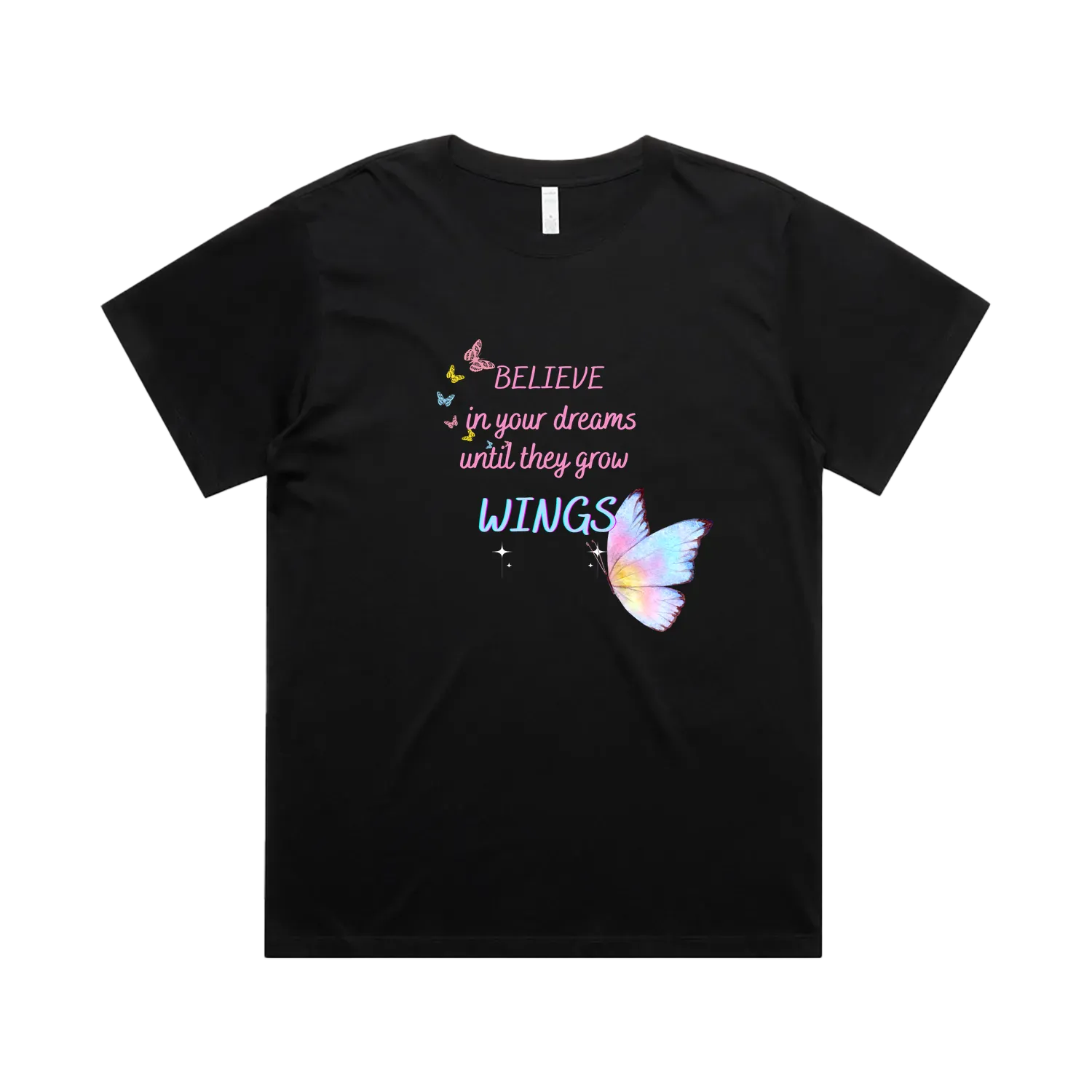 Black front flat lay