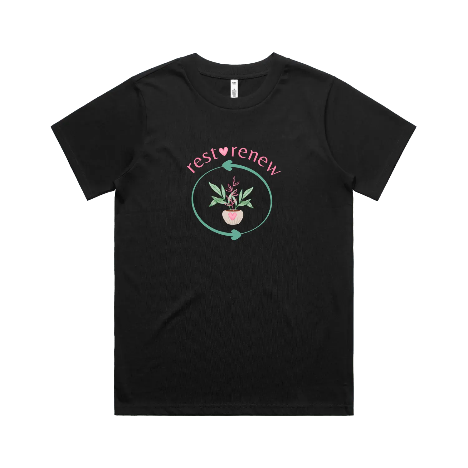 Black front flat lay