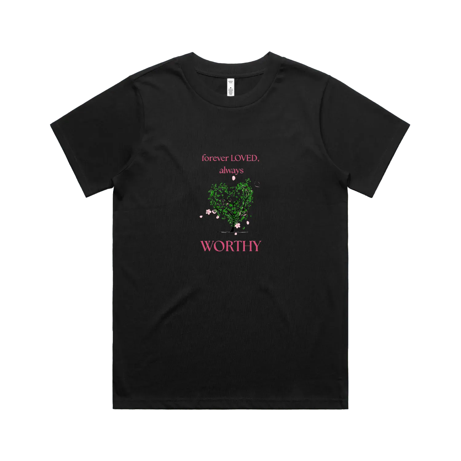 Black front flat lay