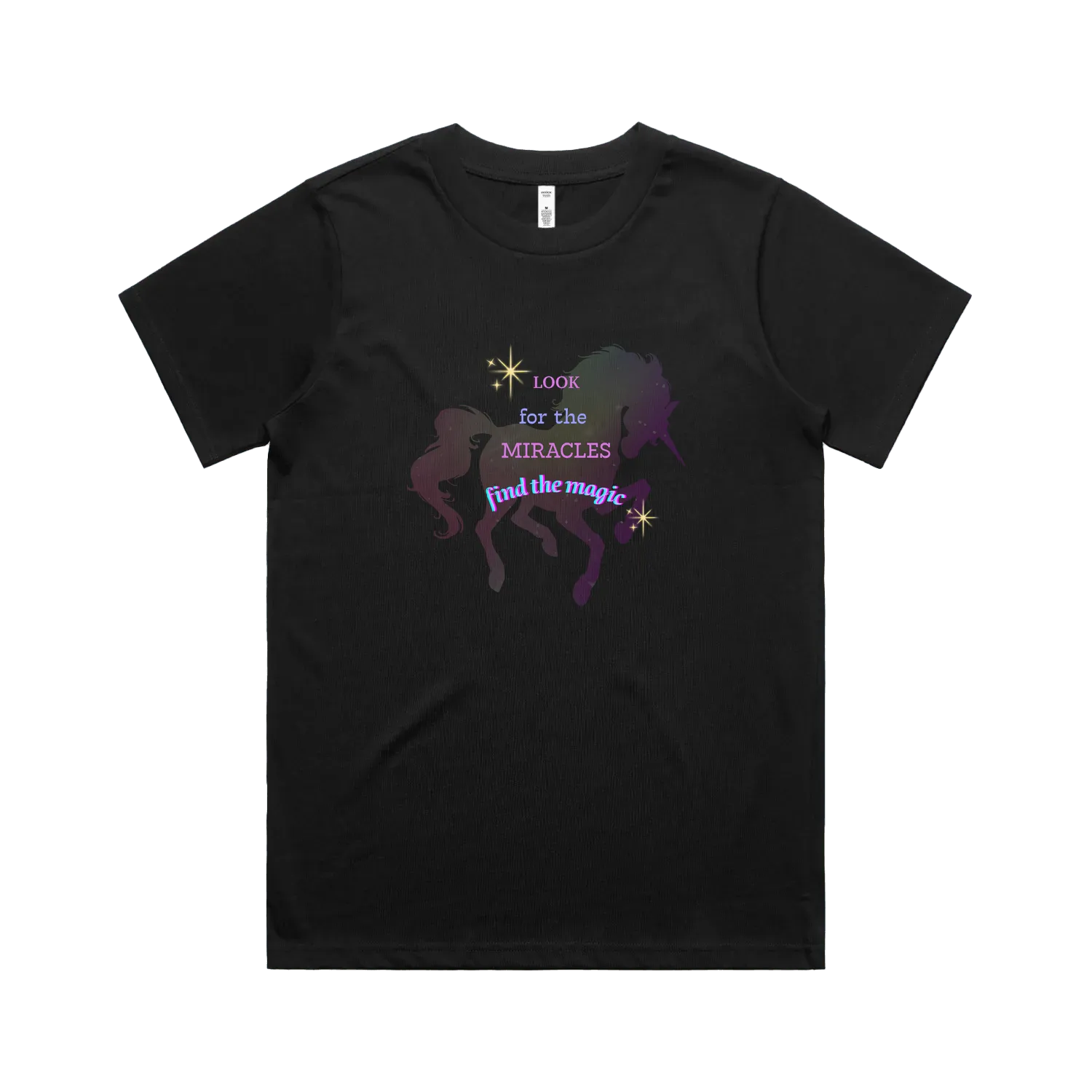 Black front flat lay