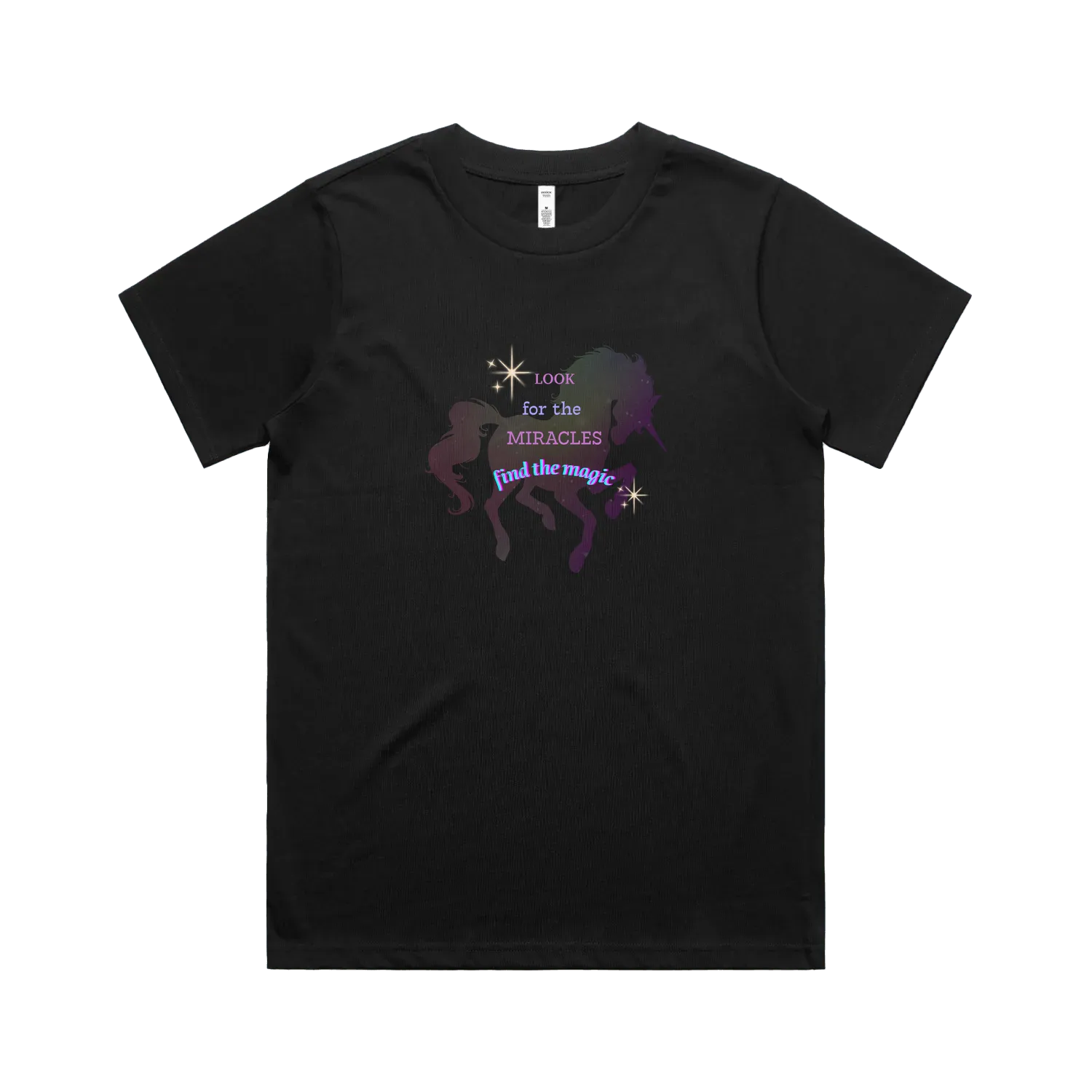 Black front flat lay