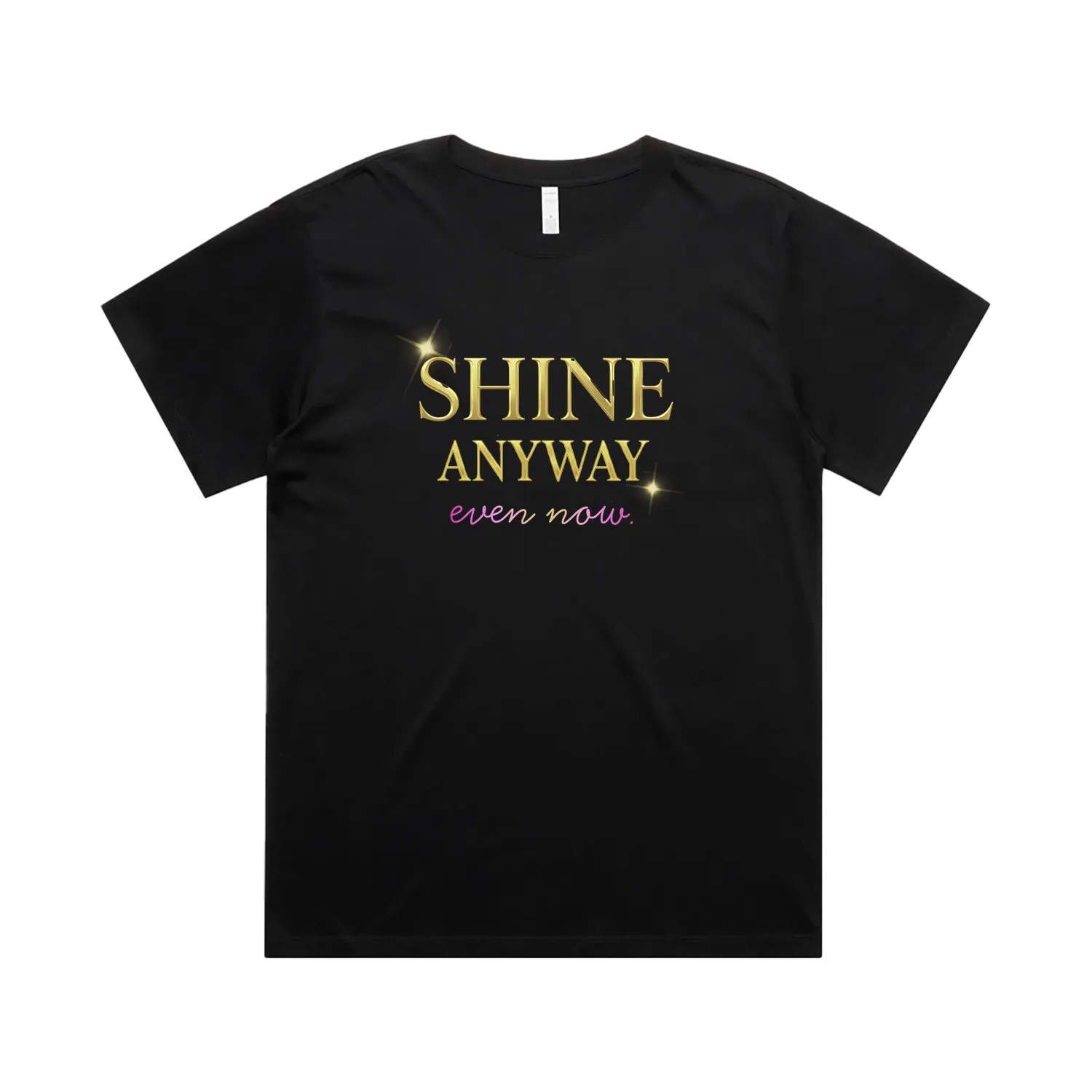 Black front flat lay