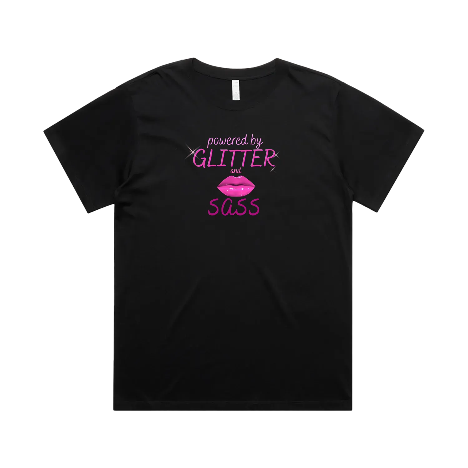 Black front flat lay