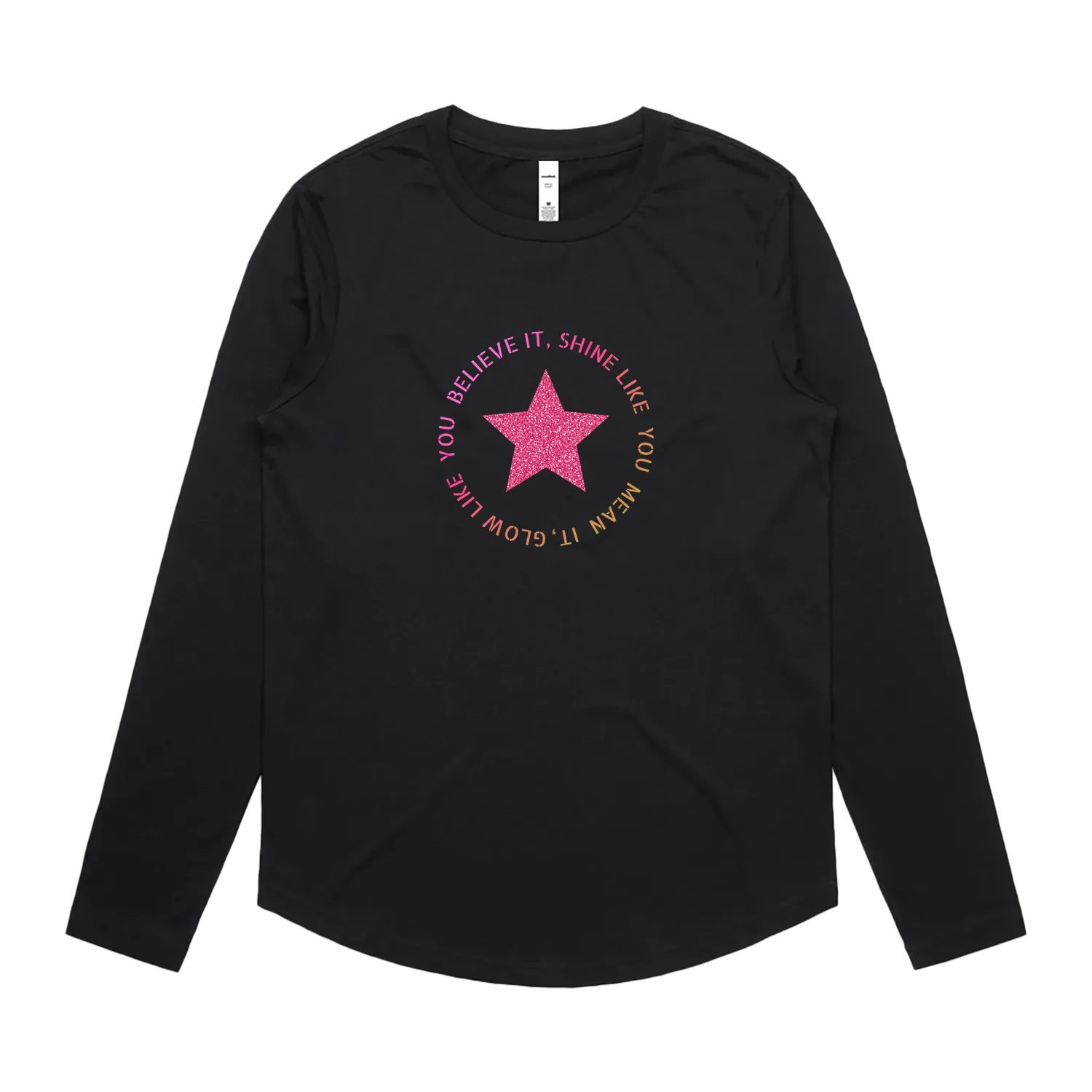 Black front flat lay