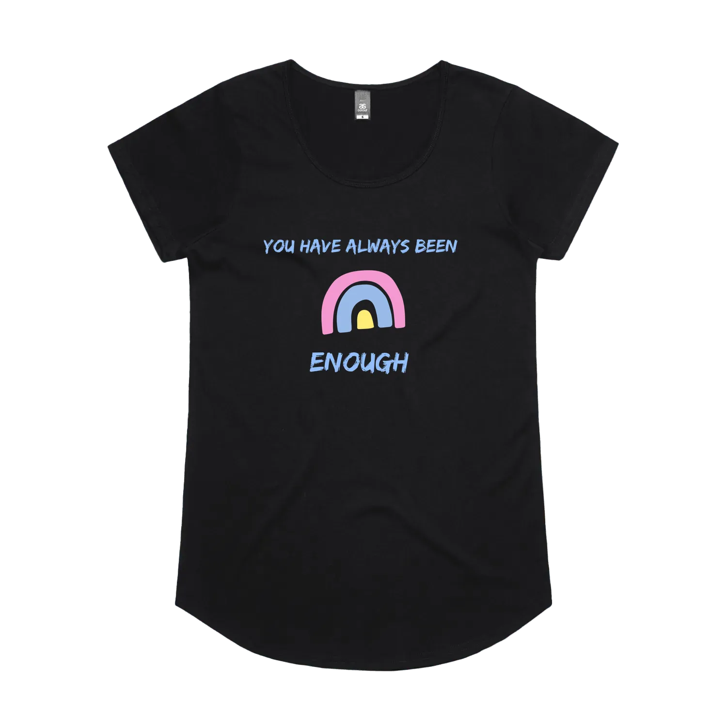 Black front flat lay