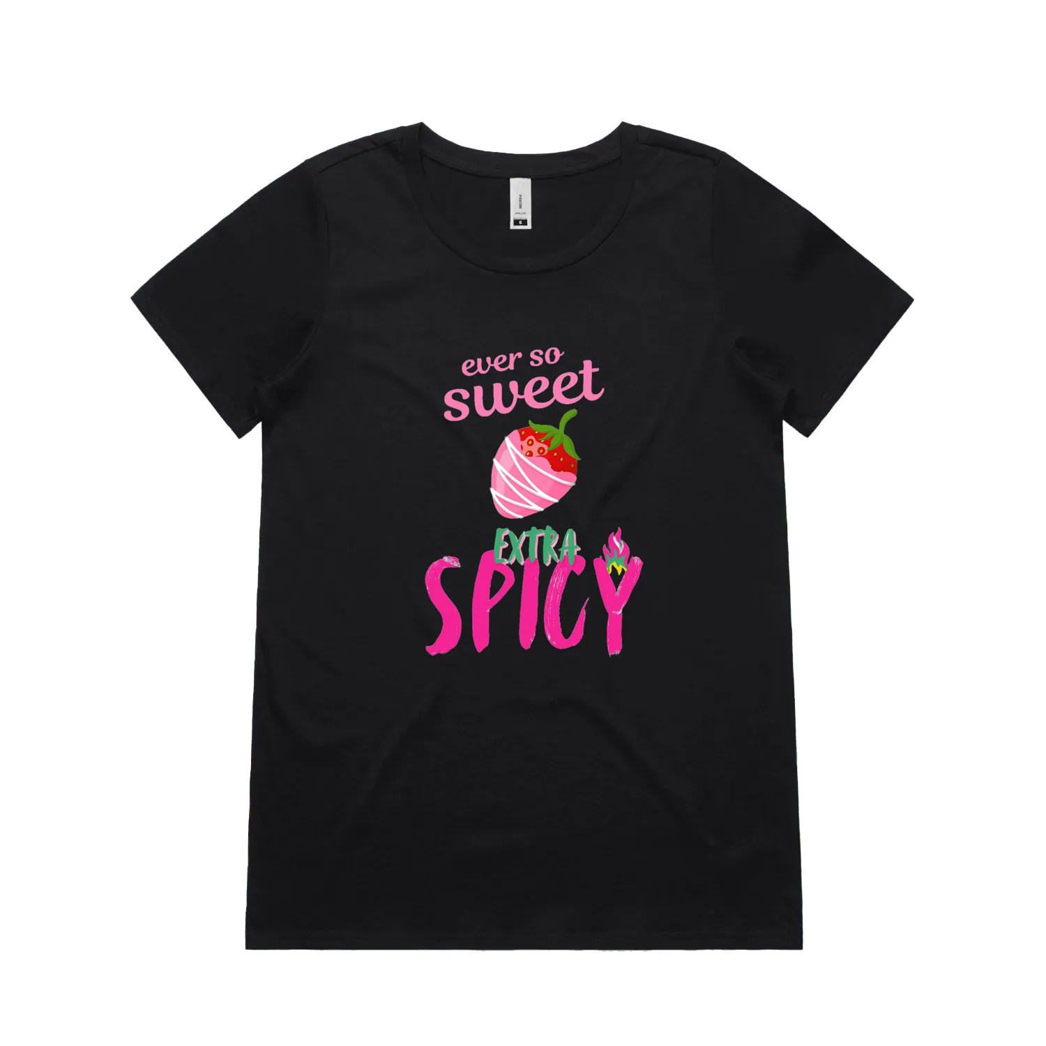 Black front flat lay