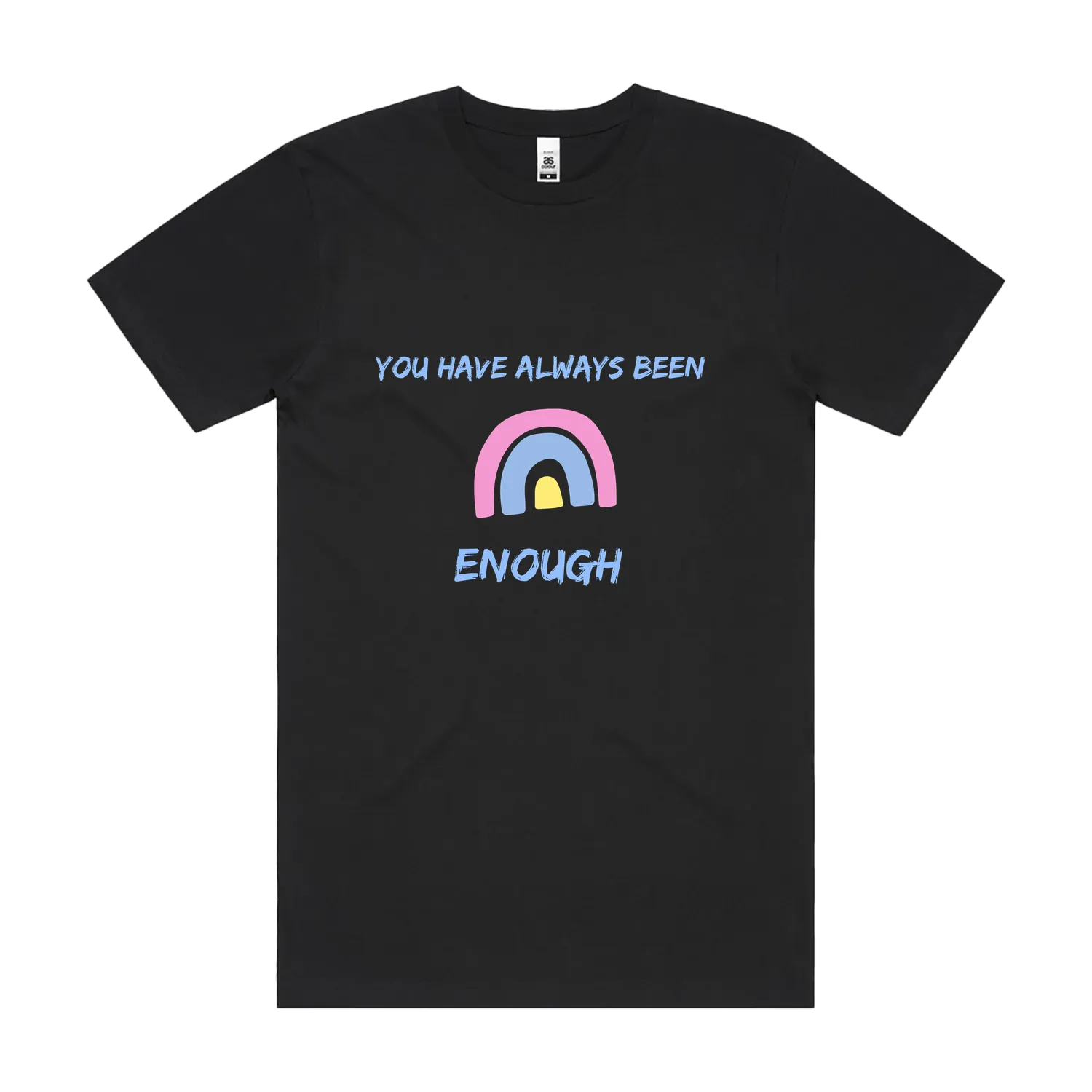 Black front flat lay