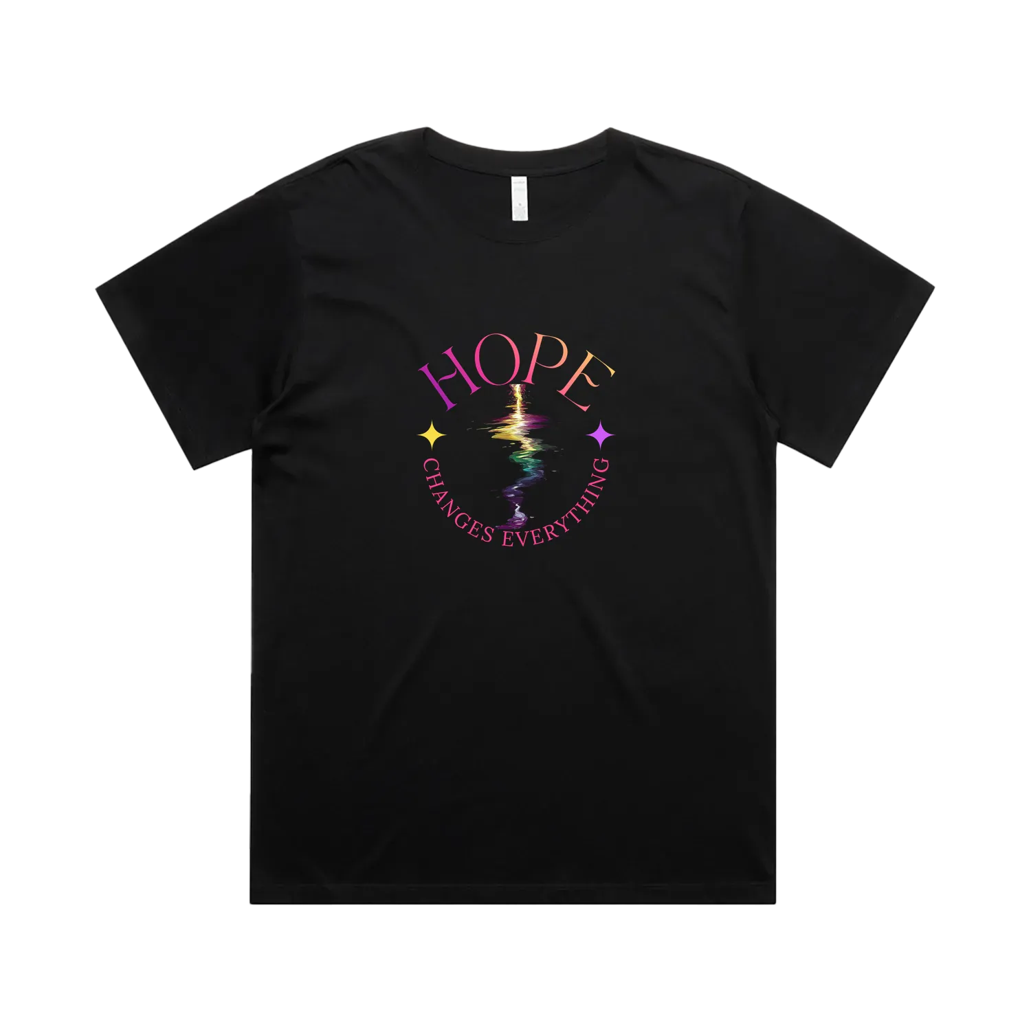 Black front flat lay