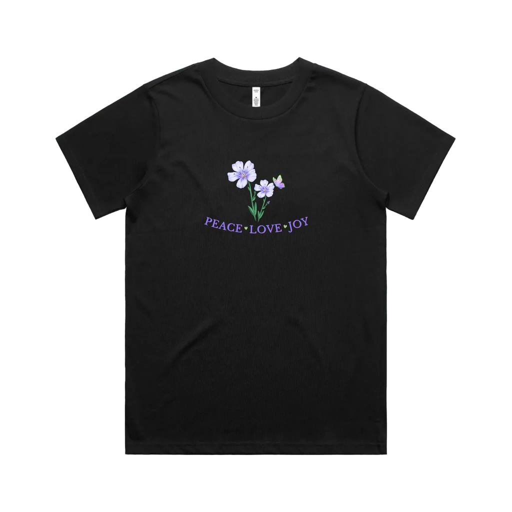 Black front flat lay