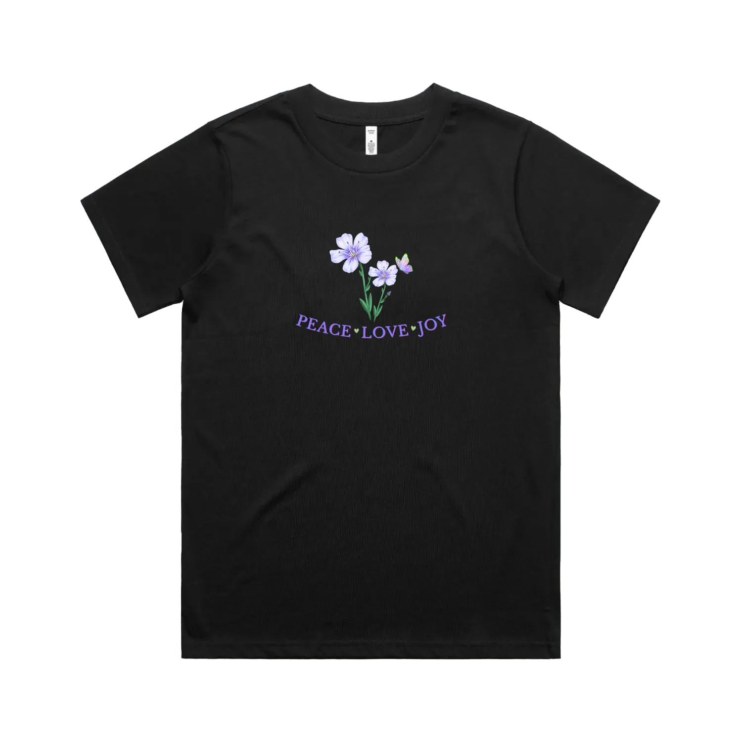 Black front flat lay