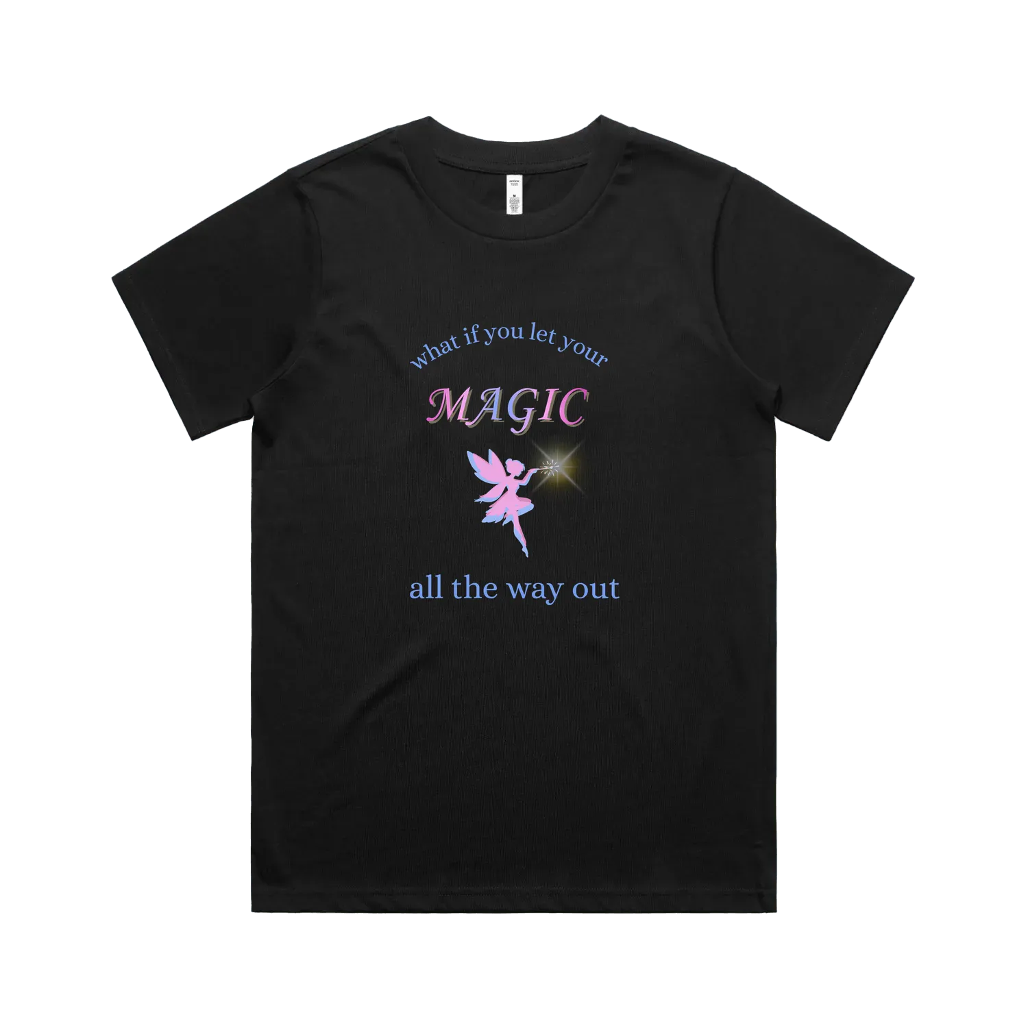 Black front flat lay