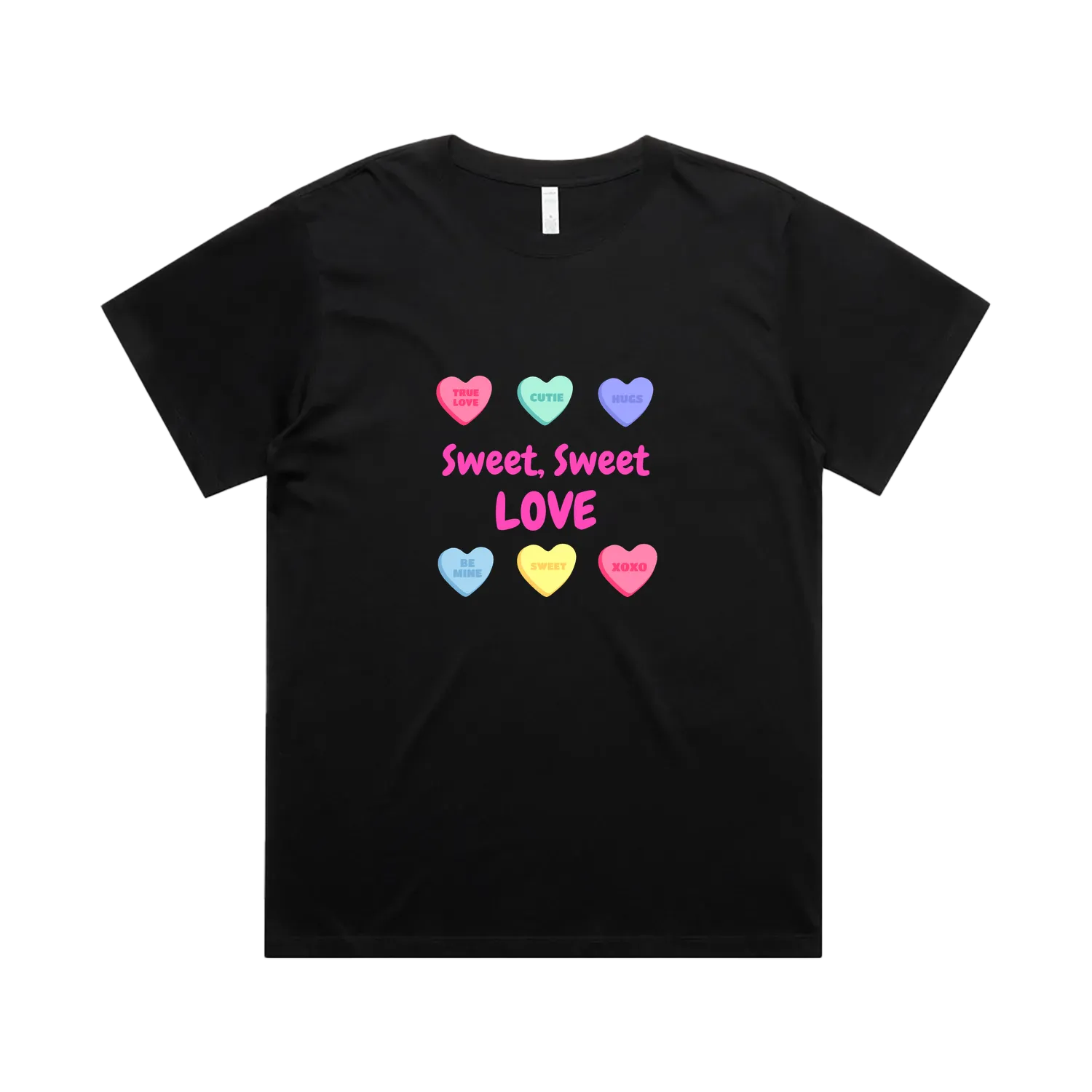 Black front flat lay