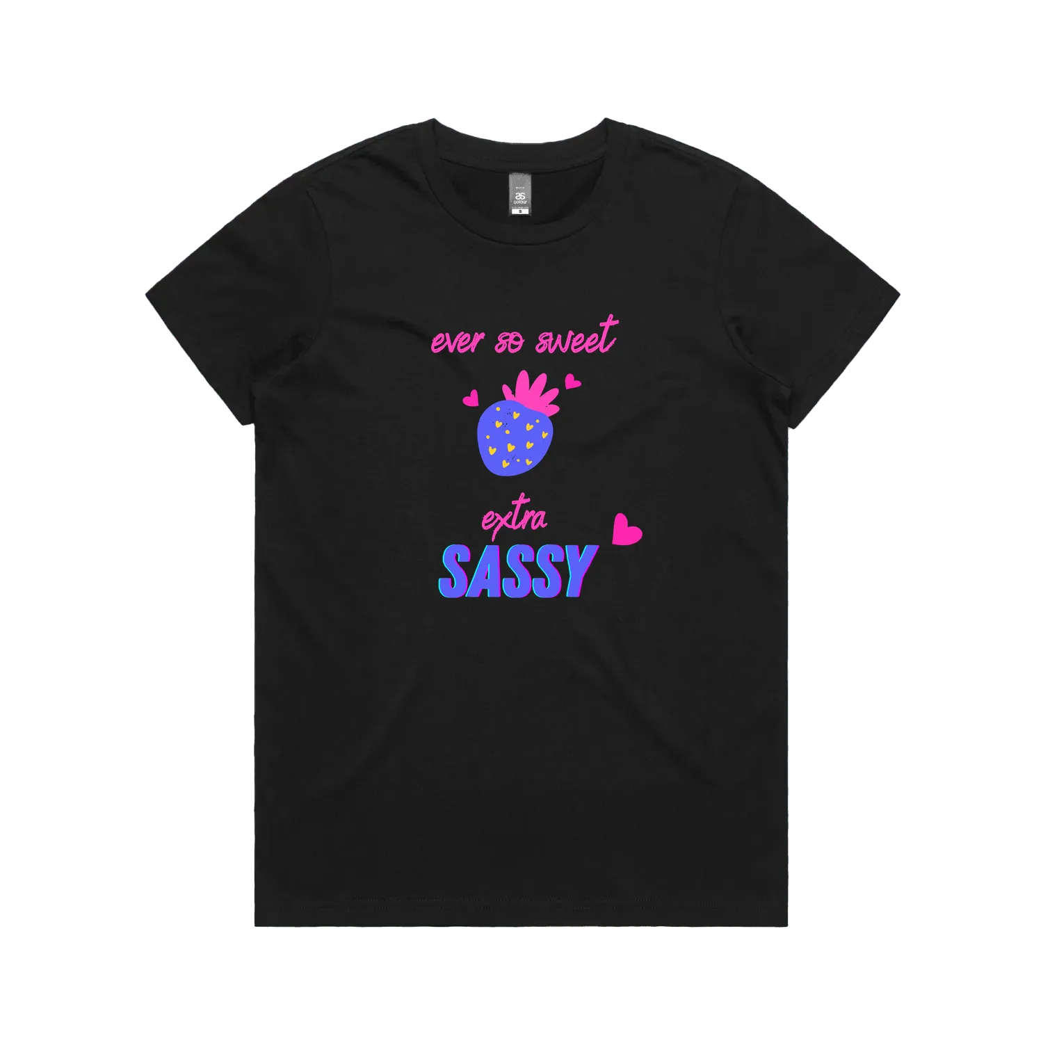 Black front flat lay