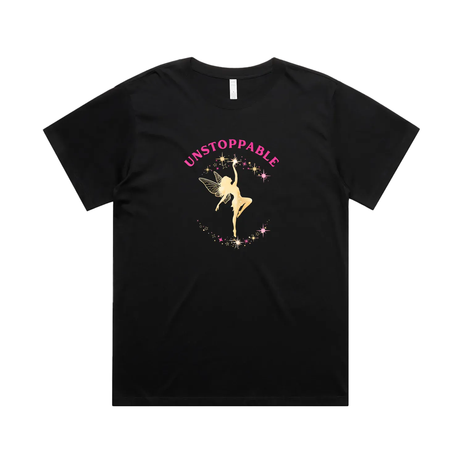 Black front flat lay