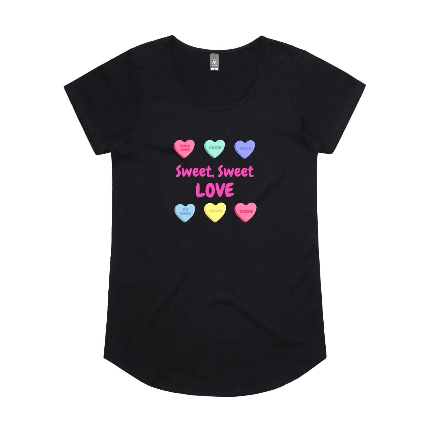 Black front flat lay