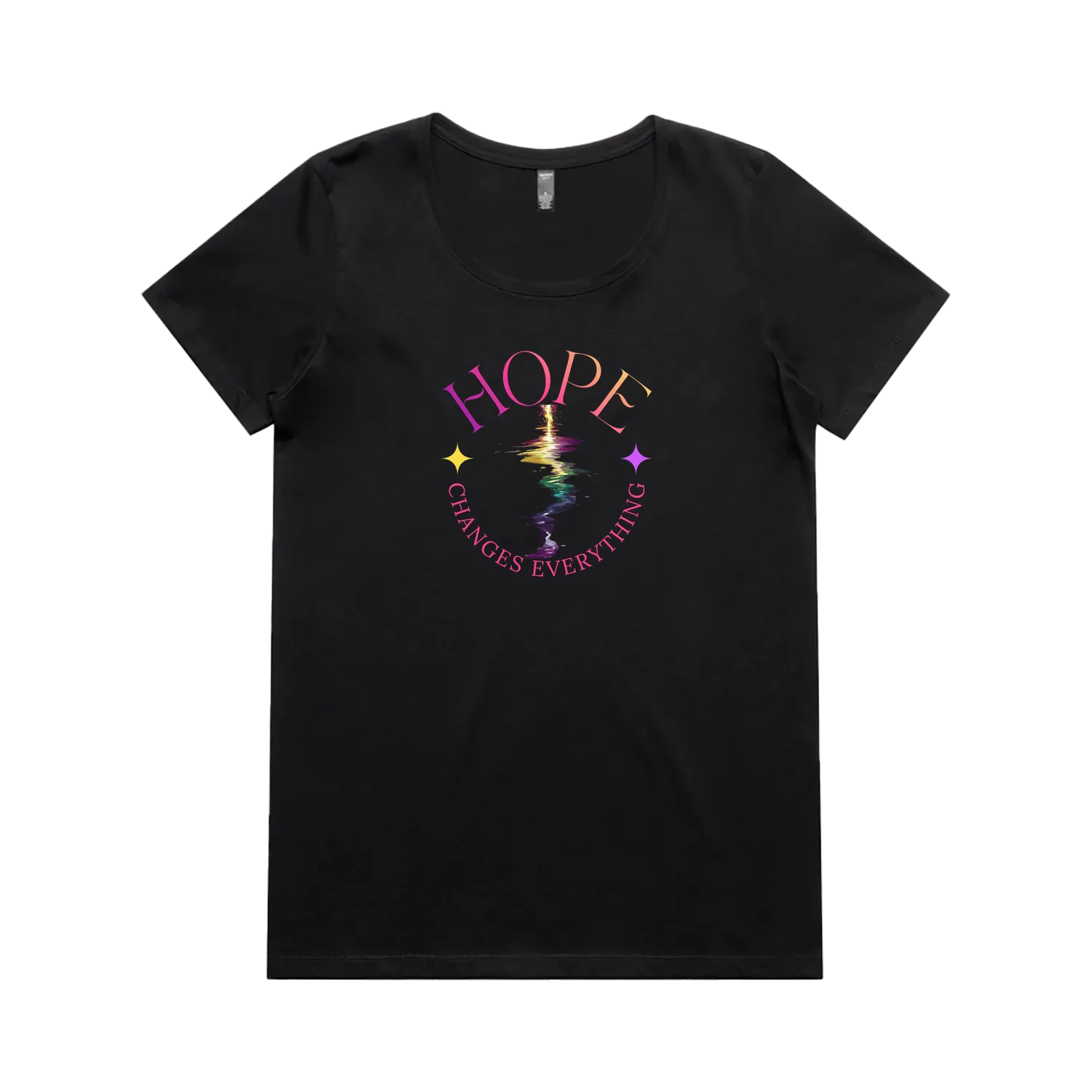 Black front flat lay