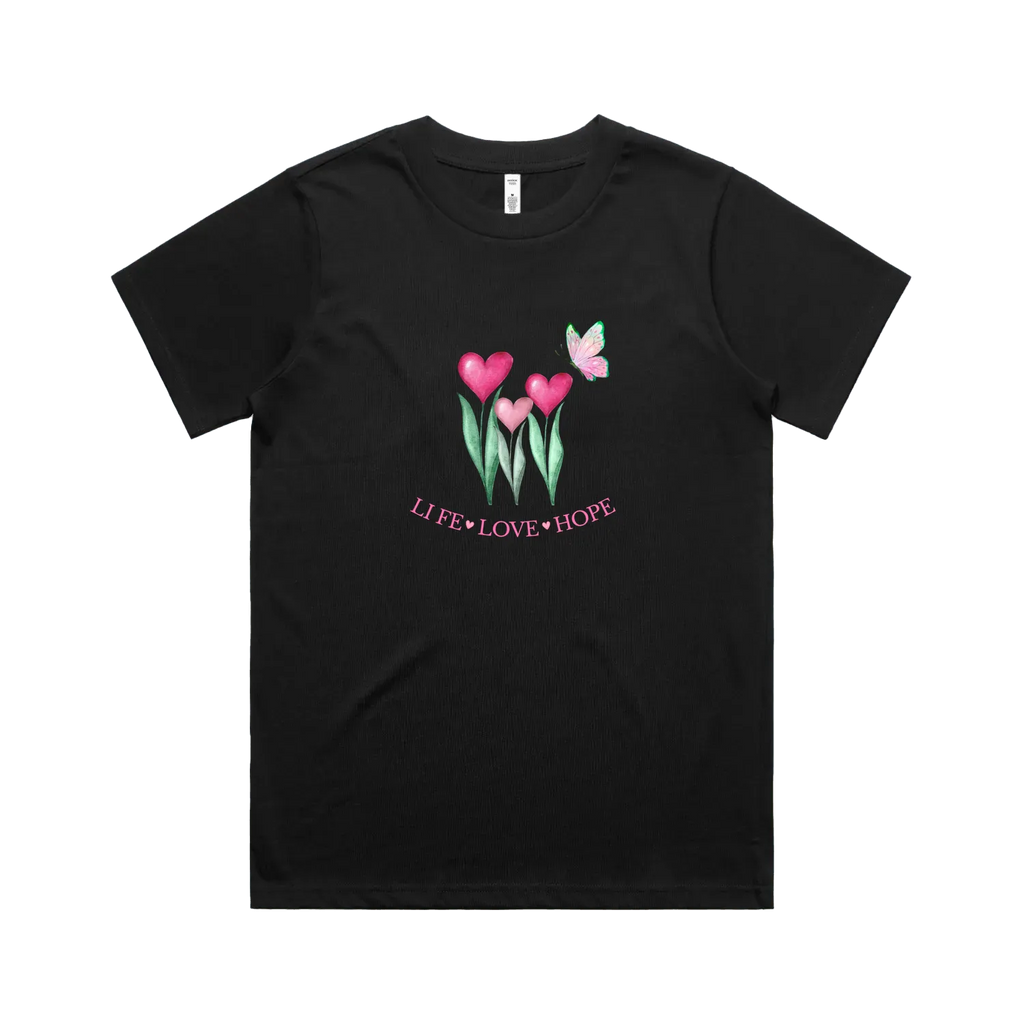 Black front flat lay