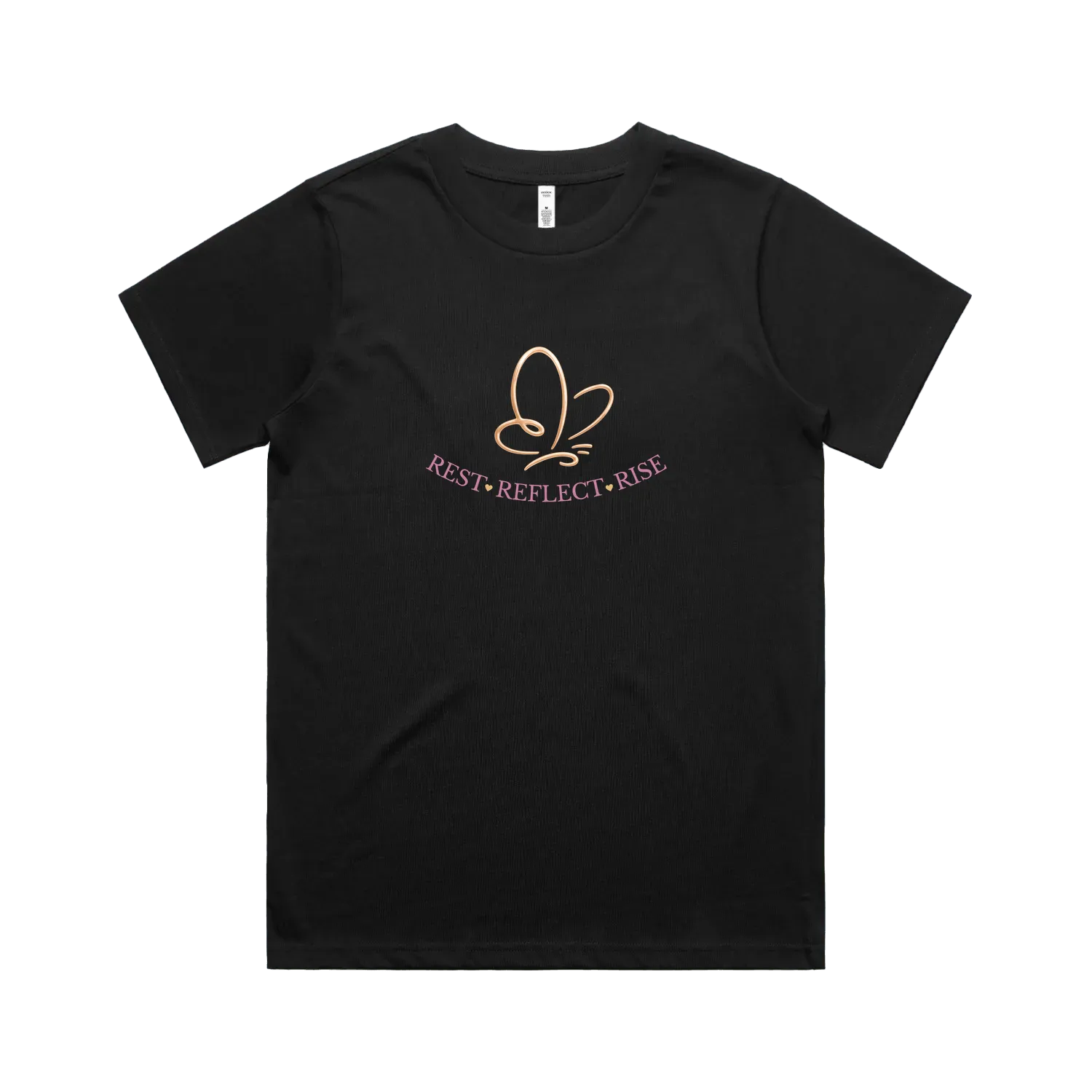 Black front flat lay