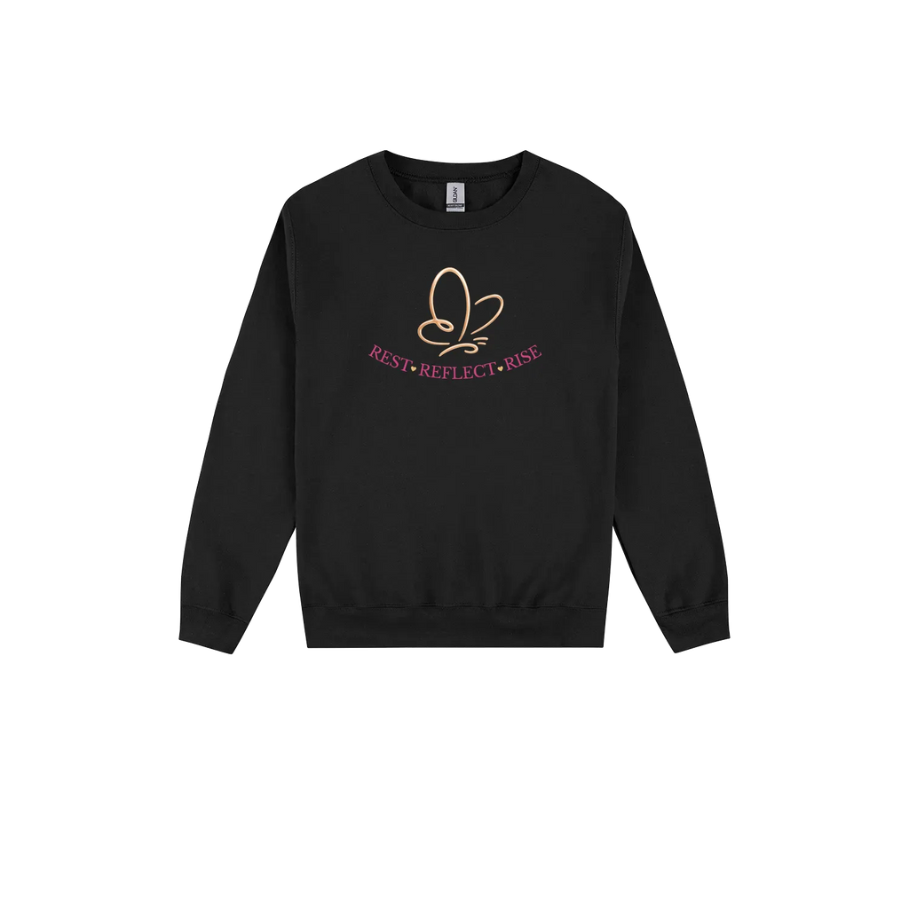 Black front flat lay