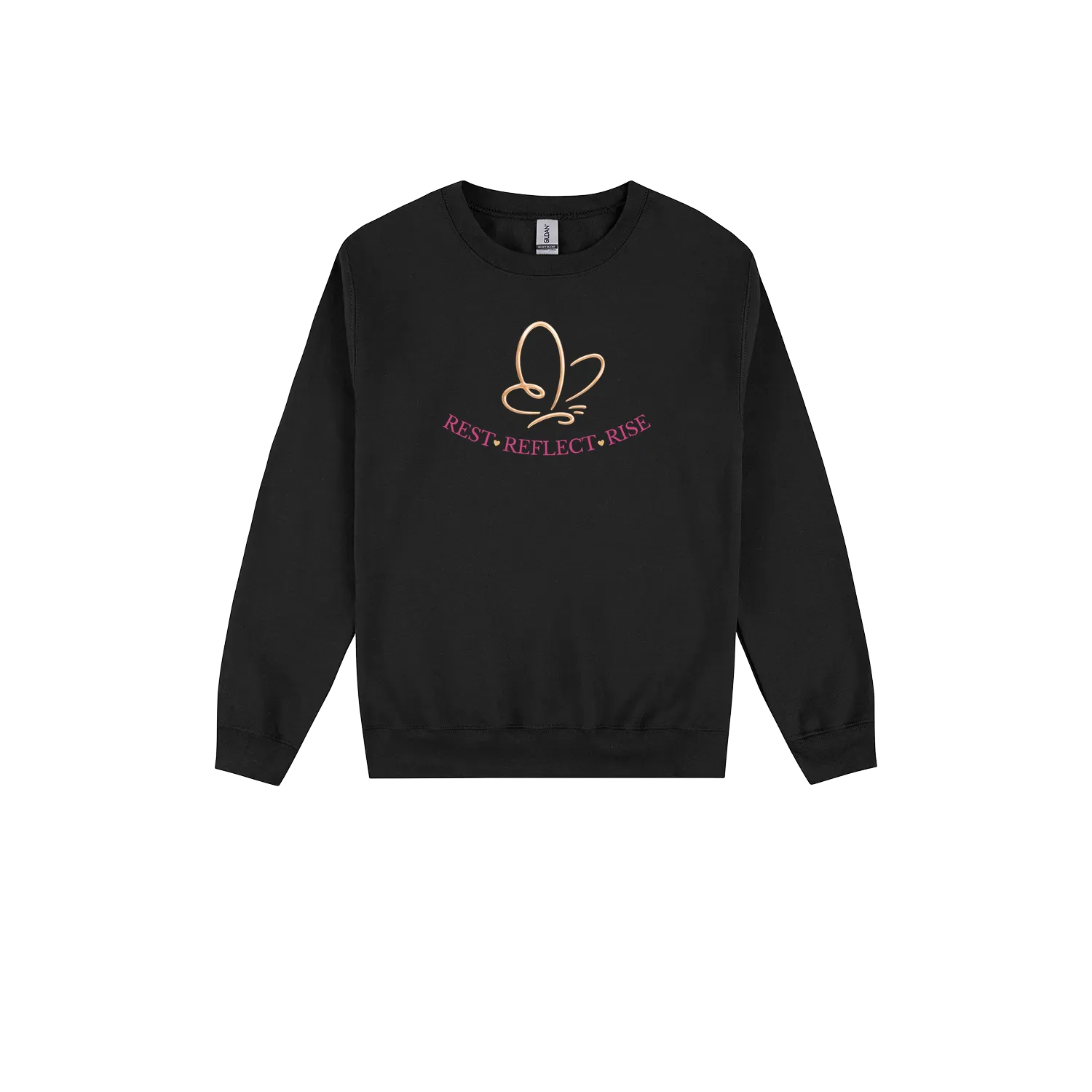 Black front flat lay