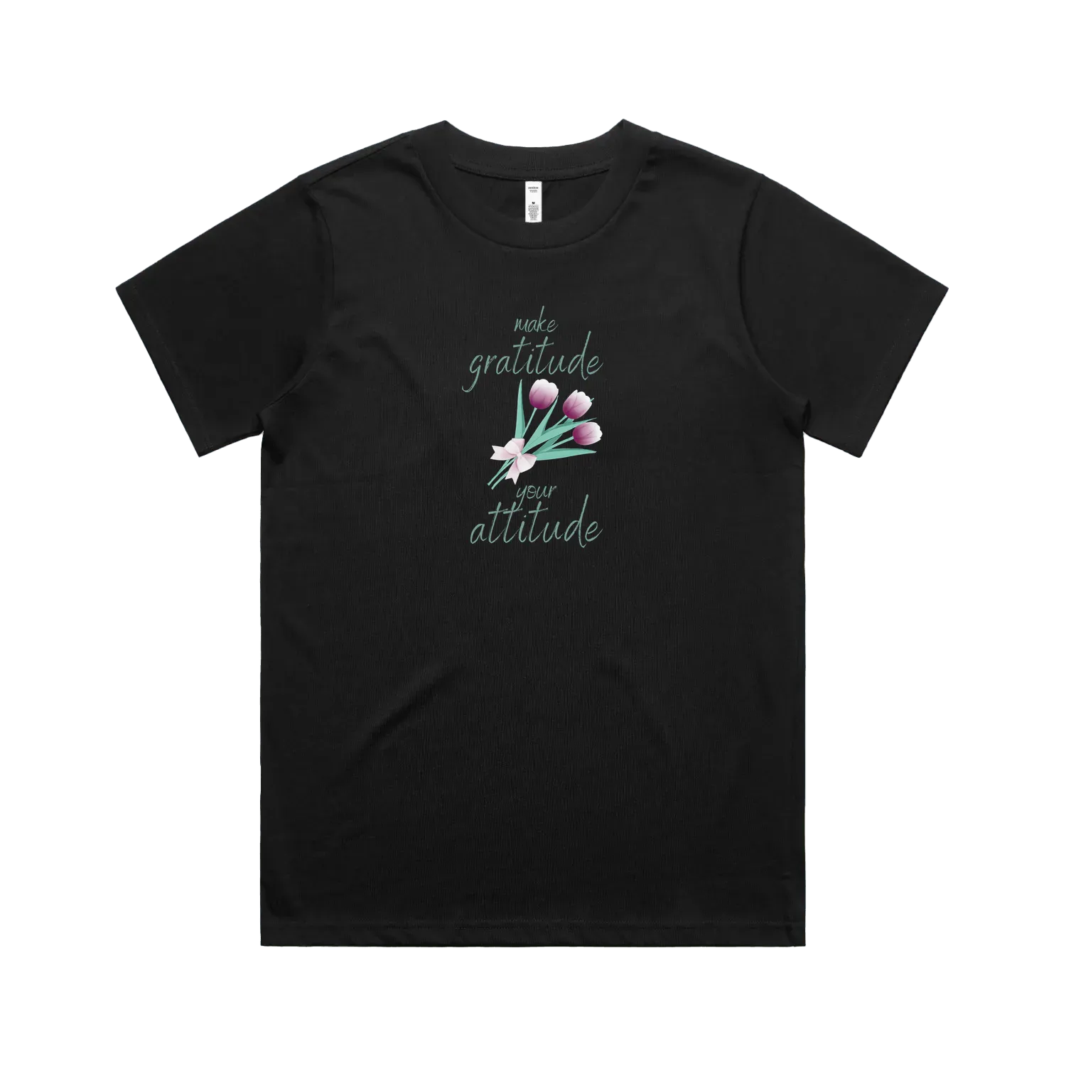 Black front flat lay