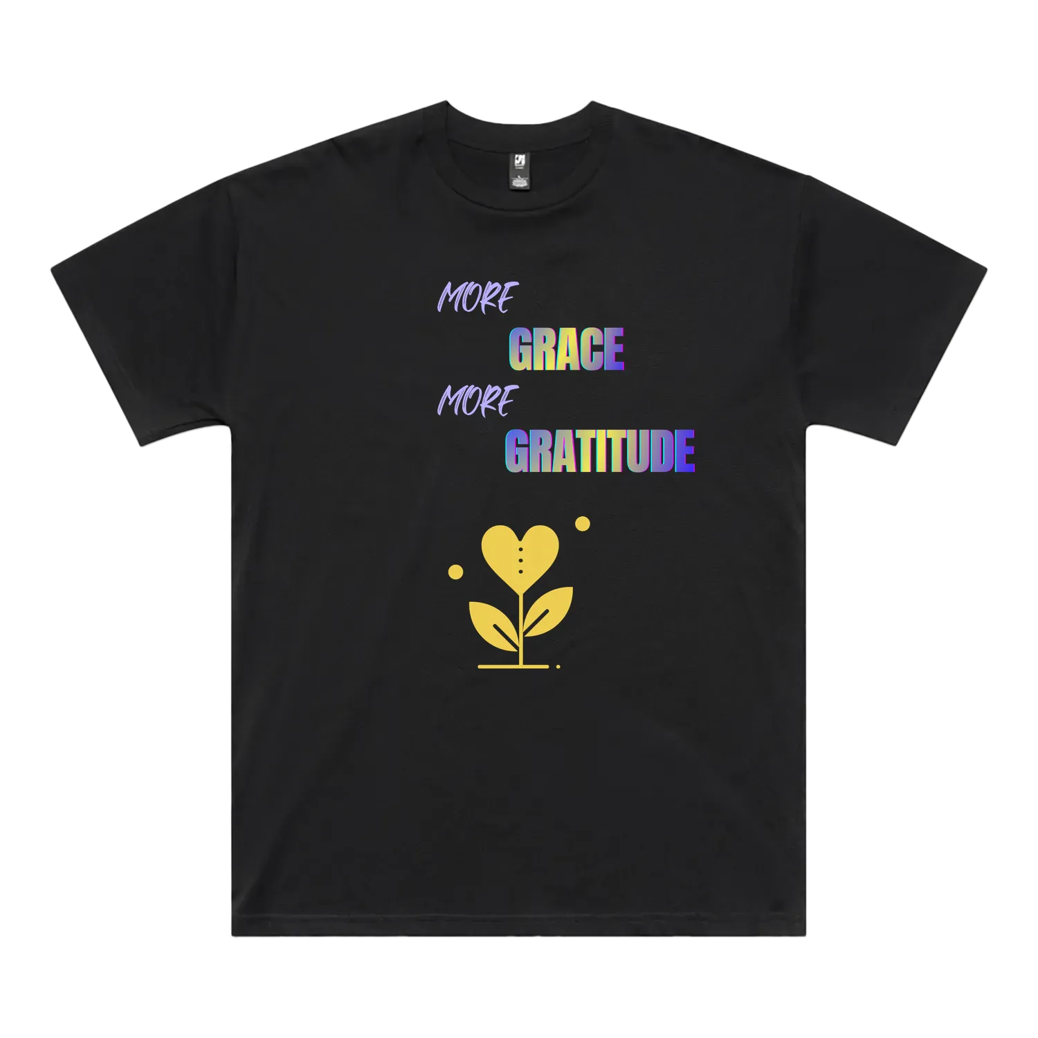 Black front flat lay