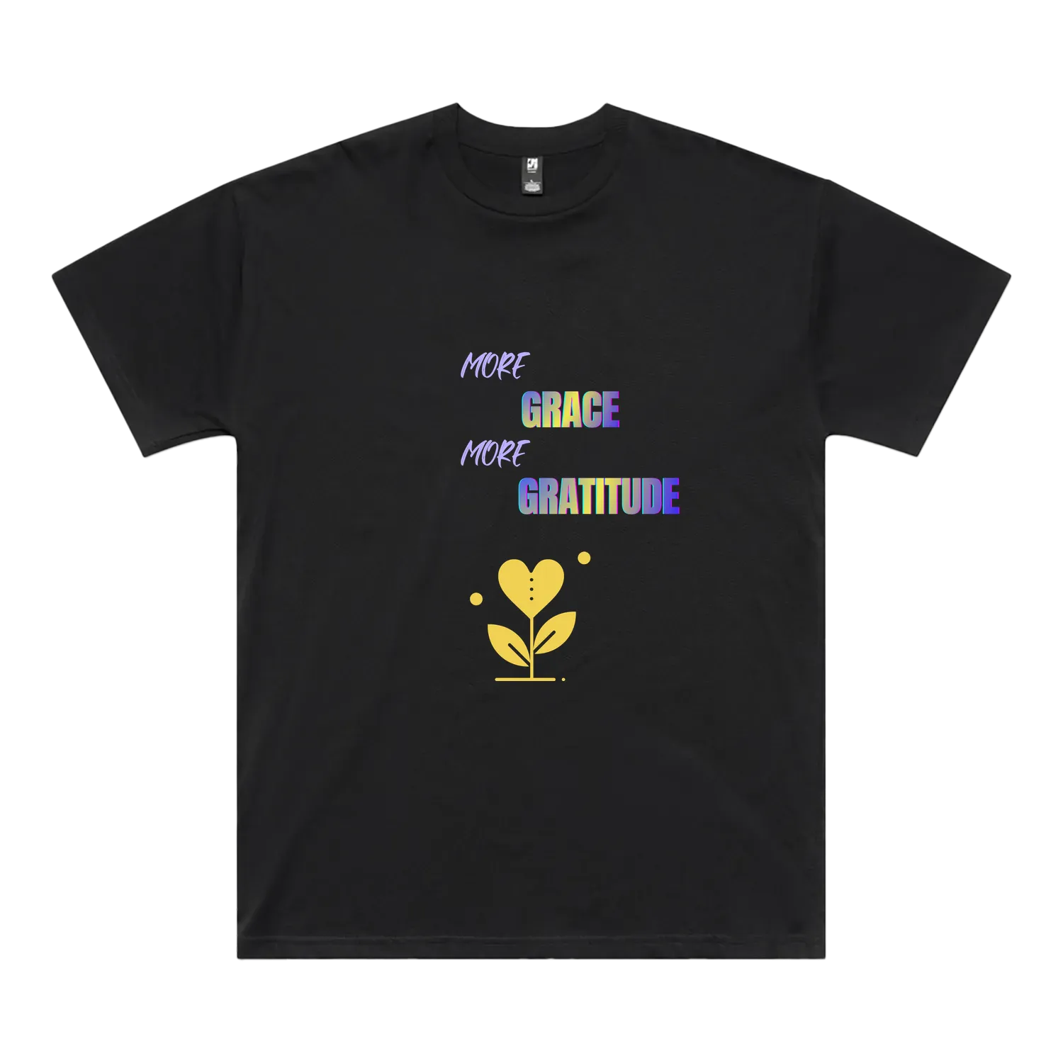 Black front flat lay