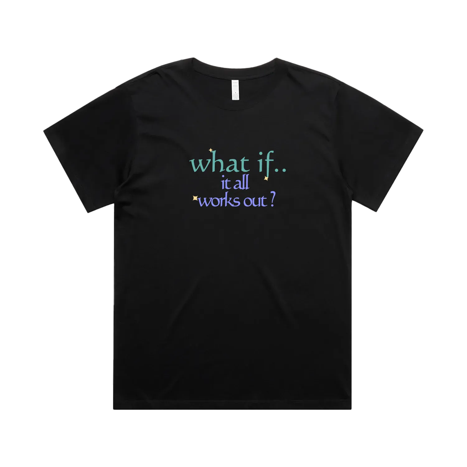 Black front flat lay