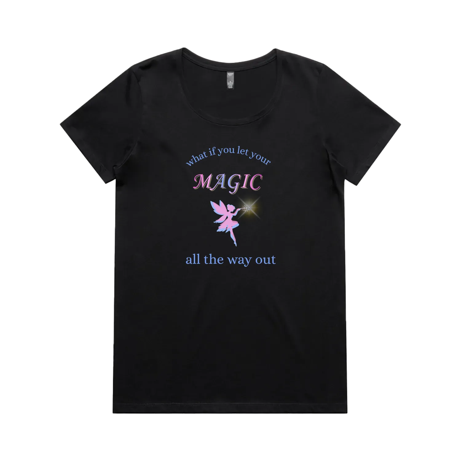 Black front flat lay