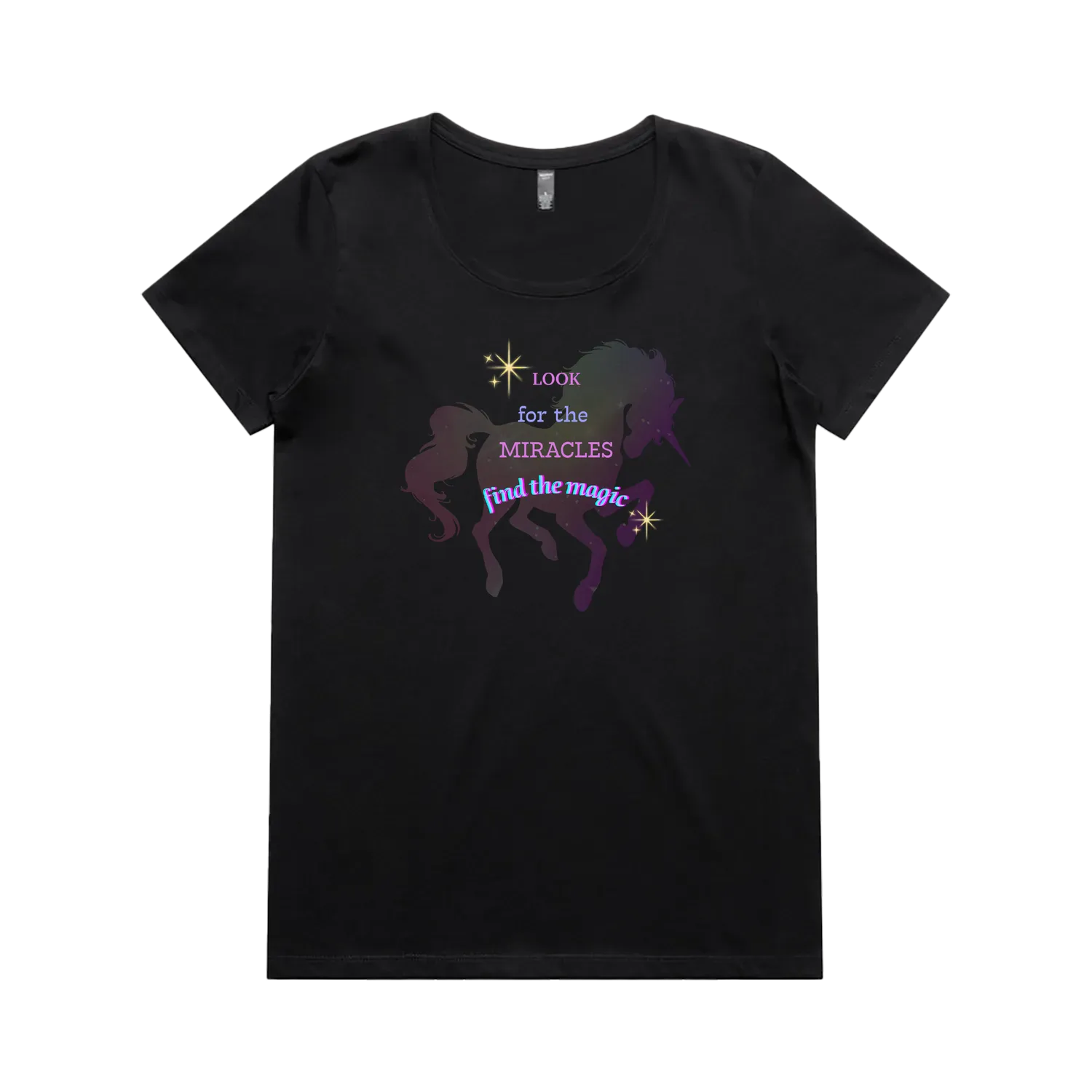 Black front flat lay