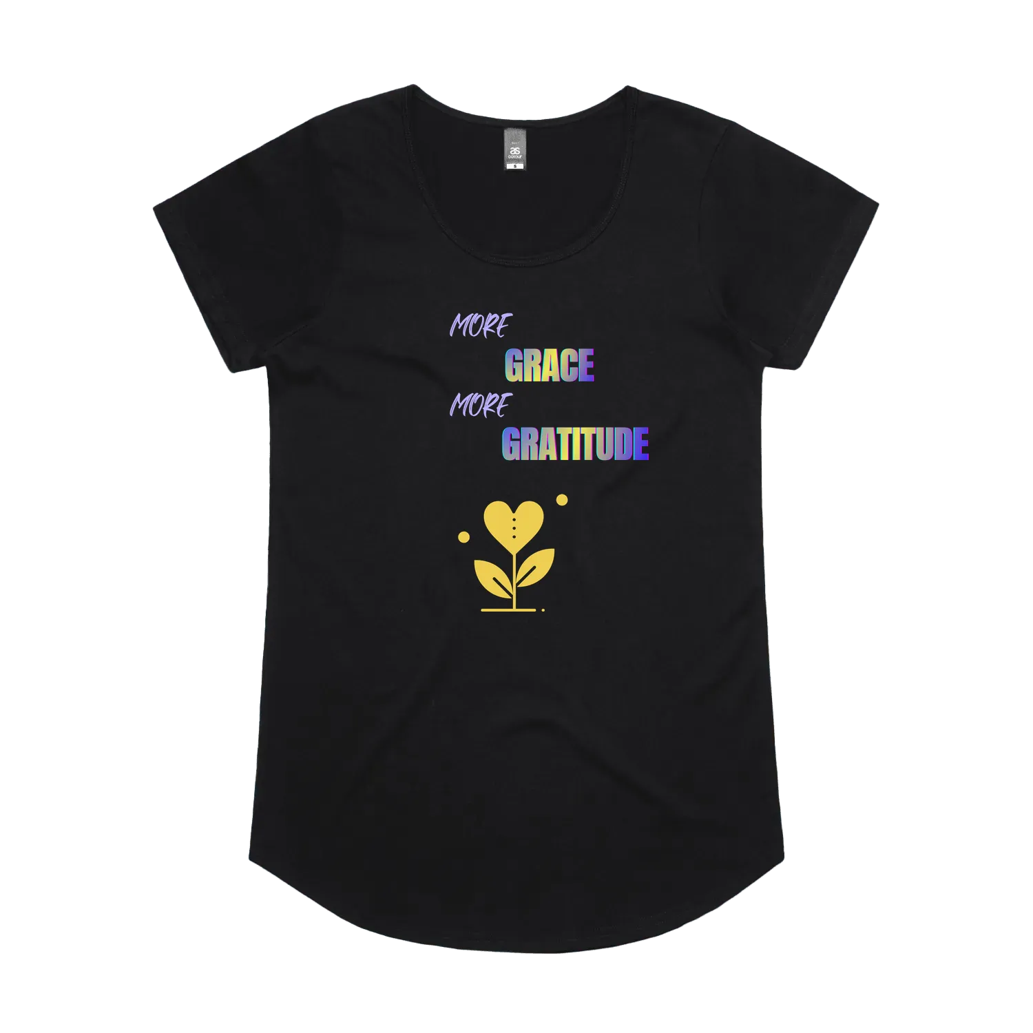 Black front flat lay