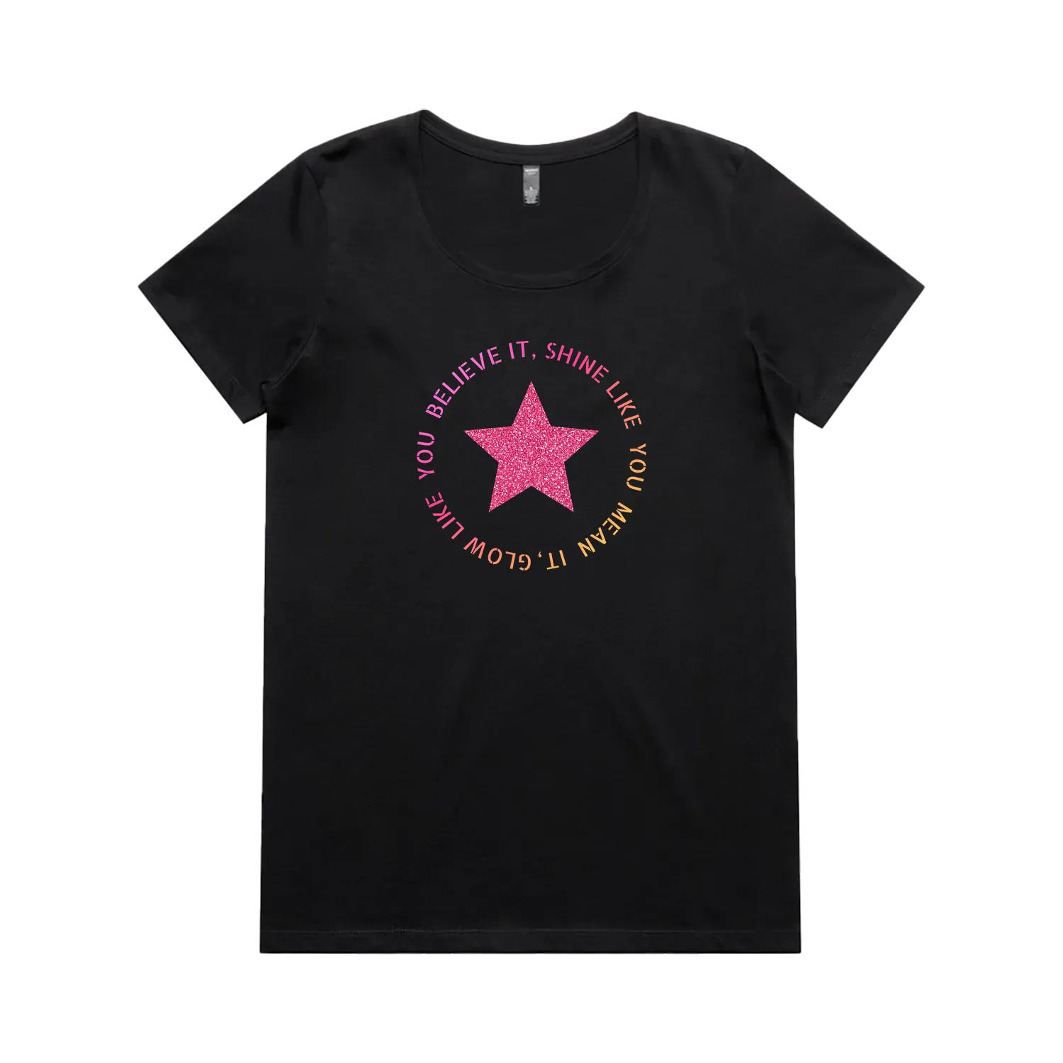 Black front flat lay