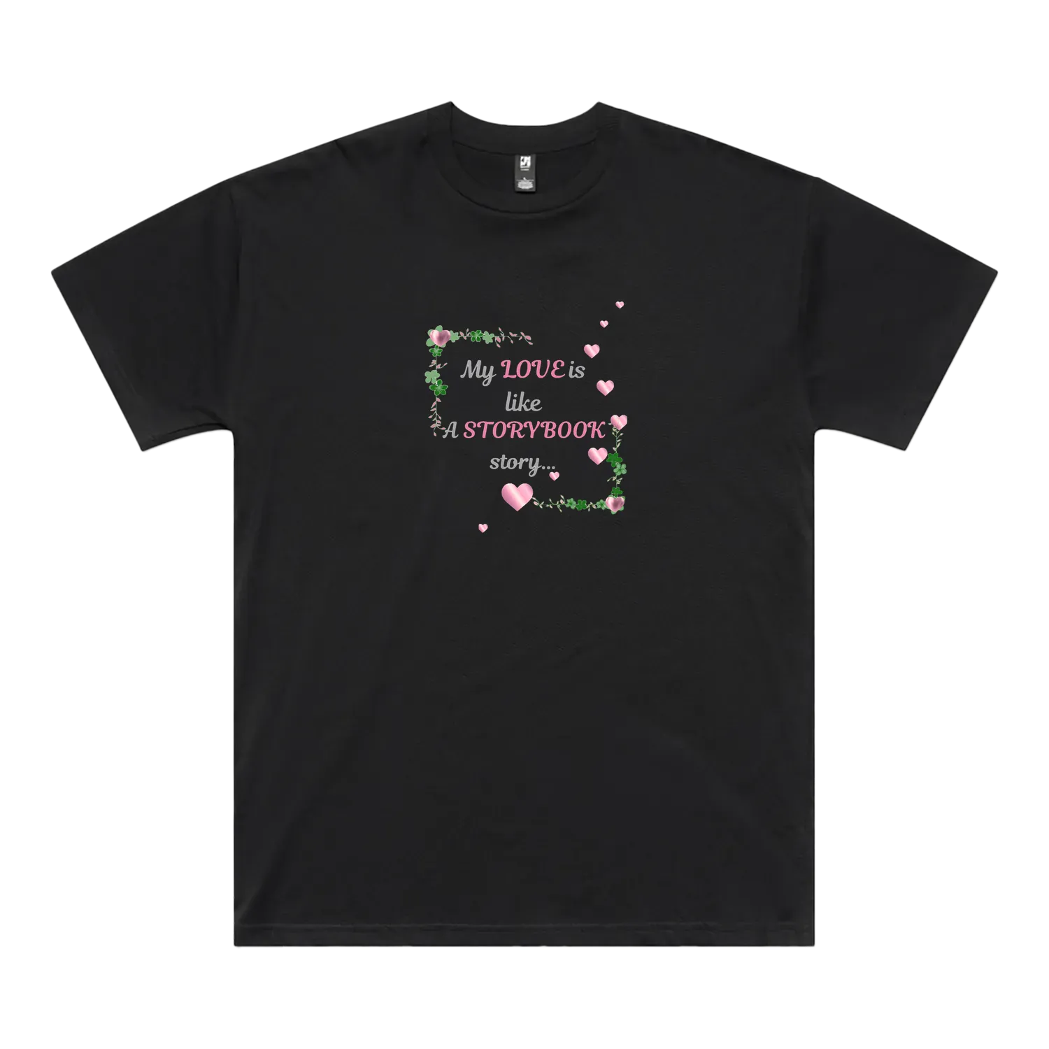 Black front flat lay