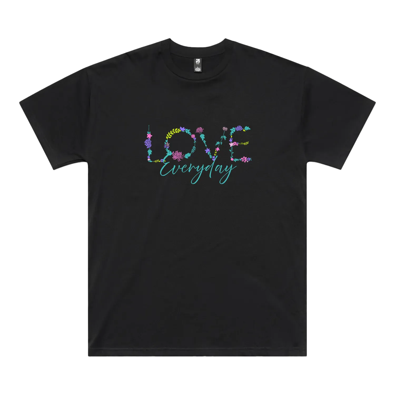 Black front flat lay