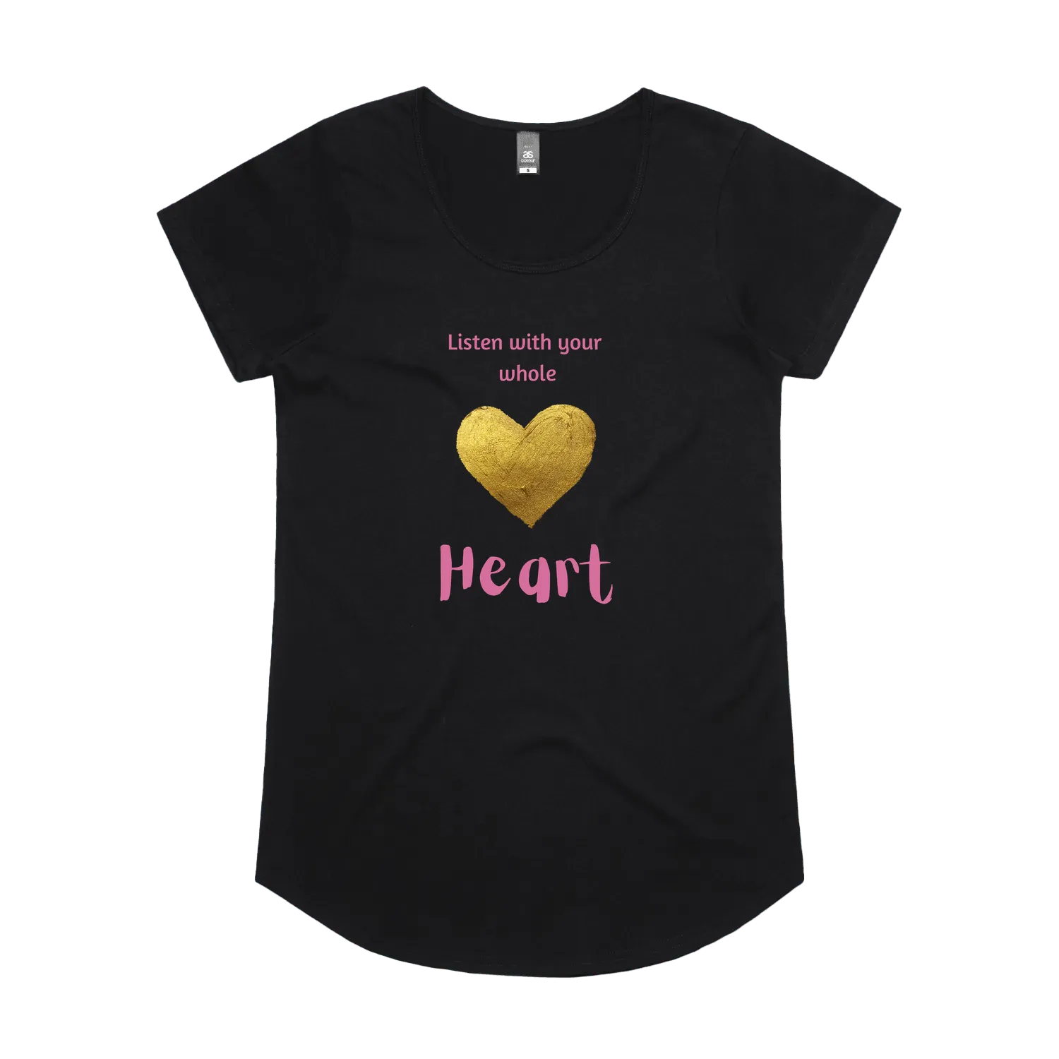 Black front flat lay