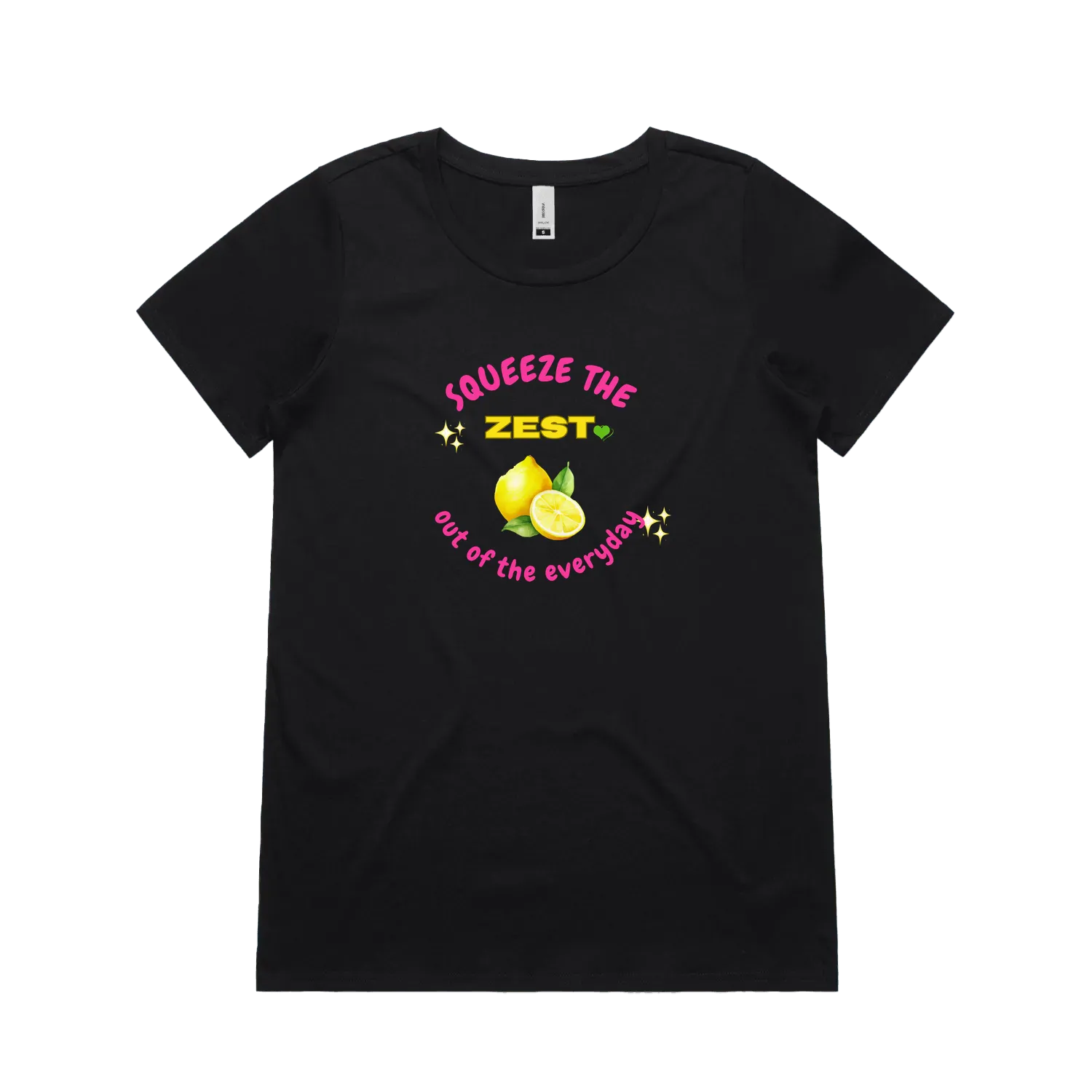 Black front flat lay