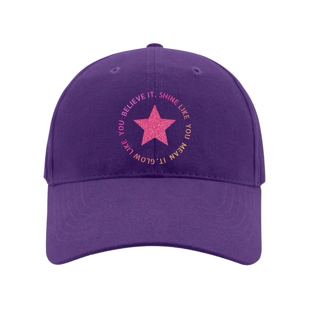 Purple front flat lay