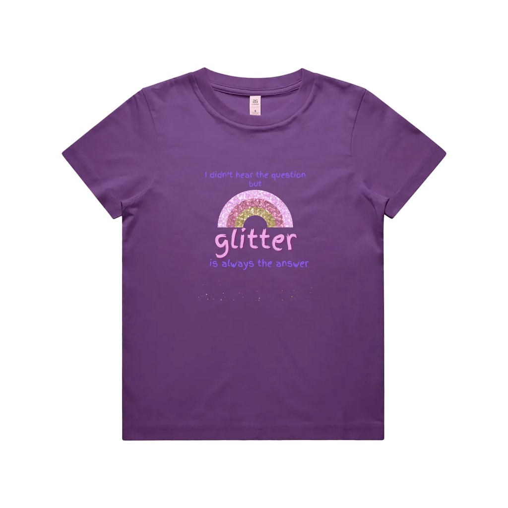 Purple front flat lay