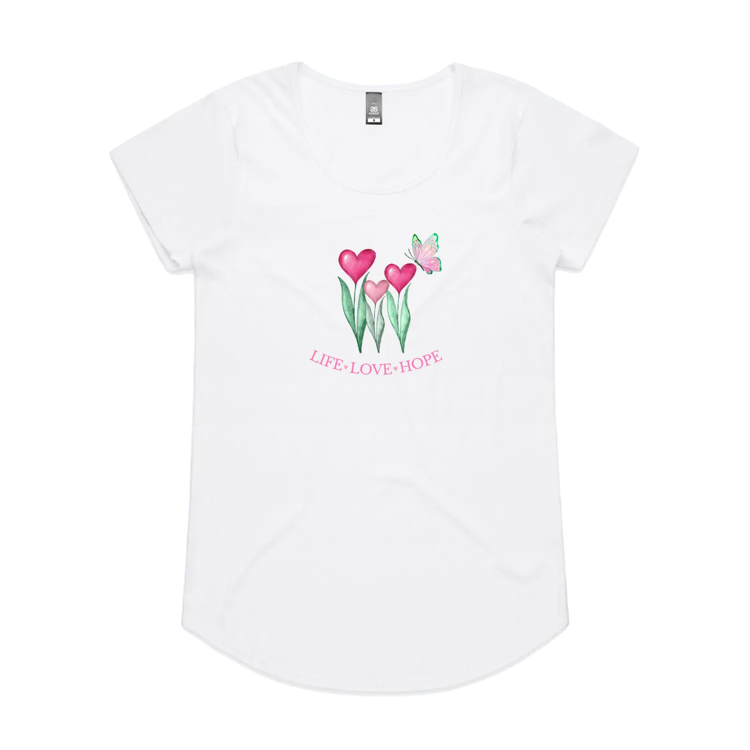 White front flat lay