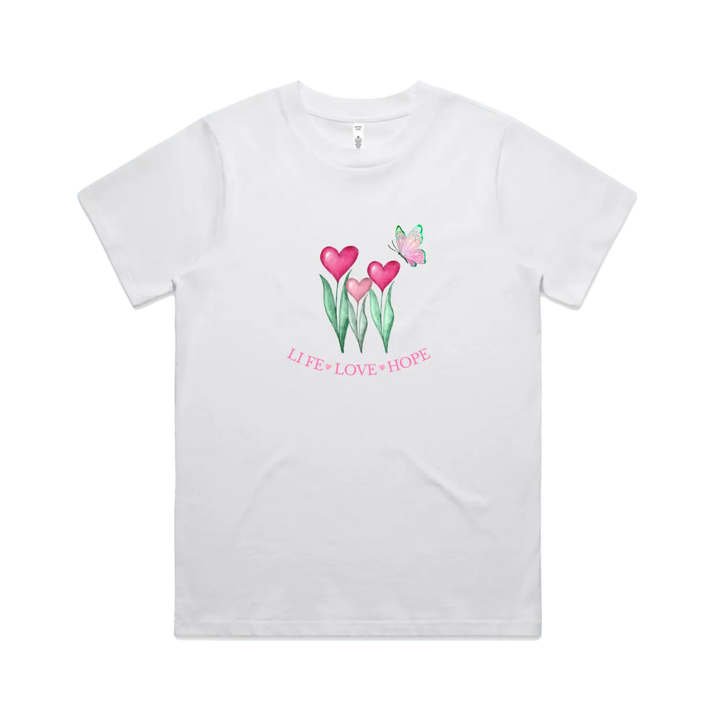 White front flat lay