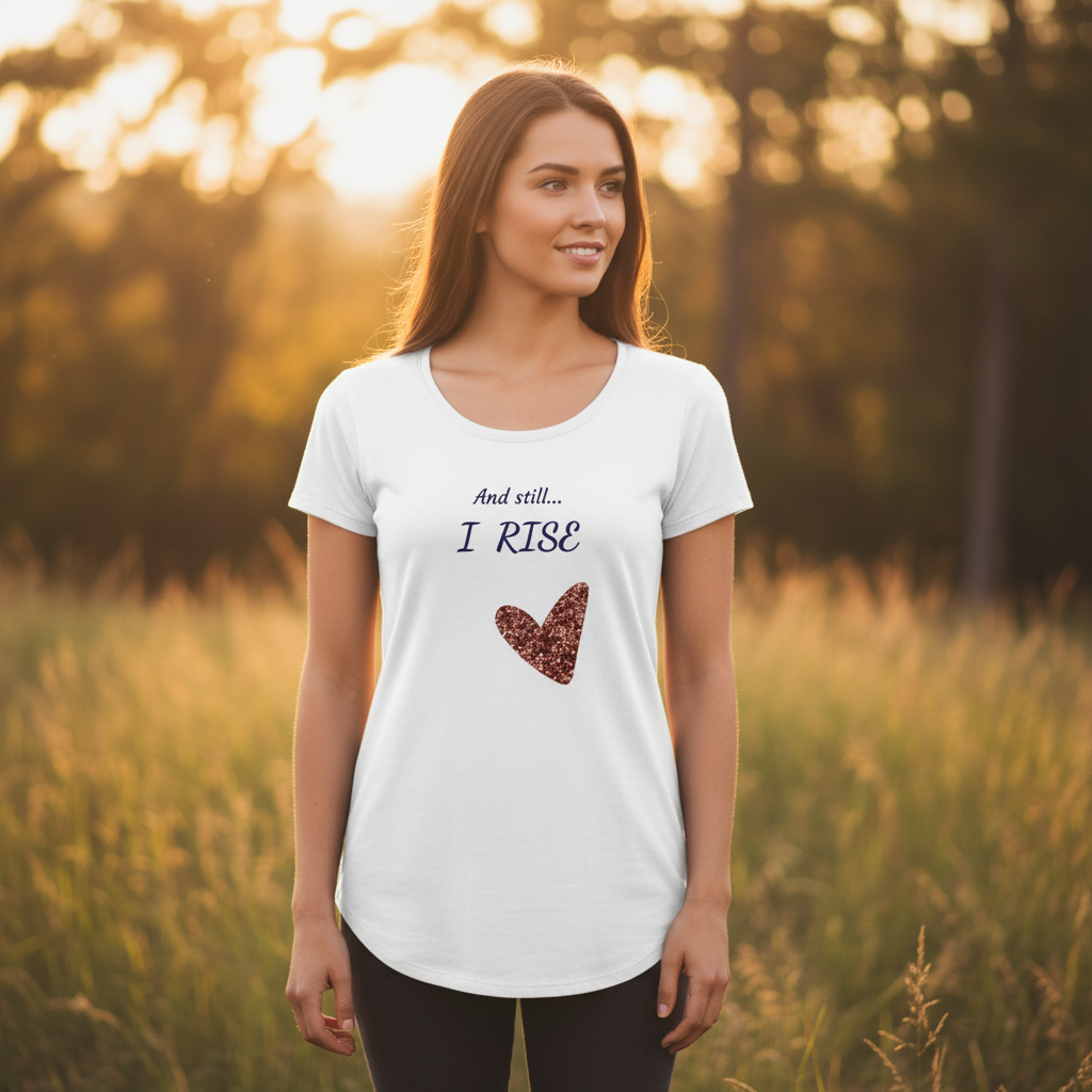 Womens scoop neck curve hem tee