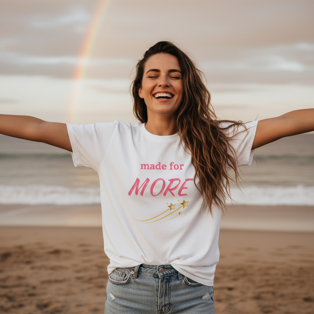 Beach lifestyle mockup with horizontal arms