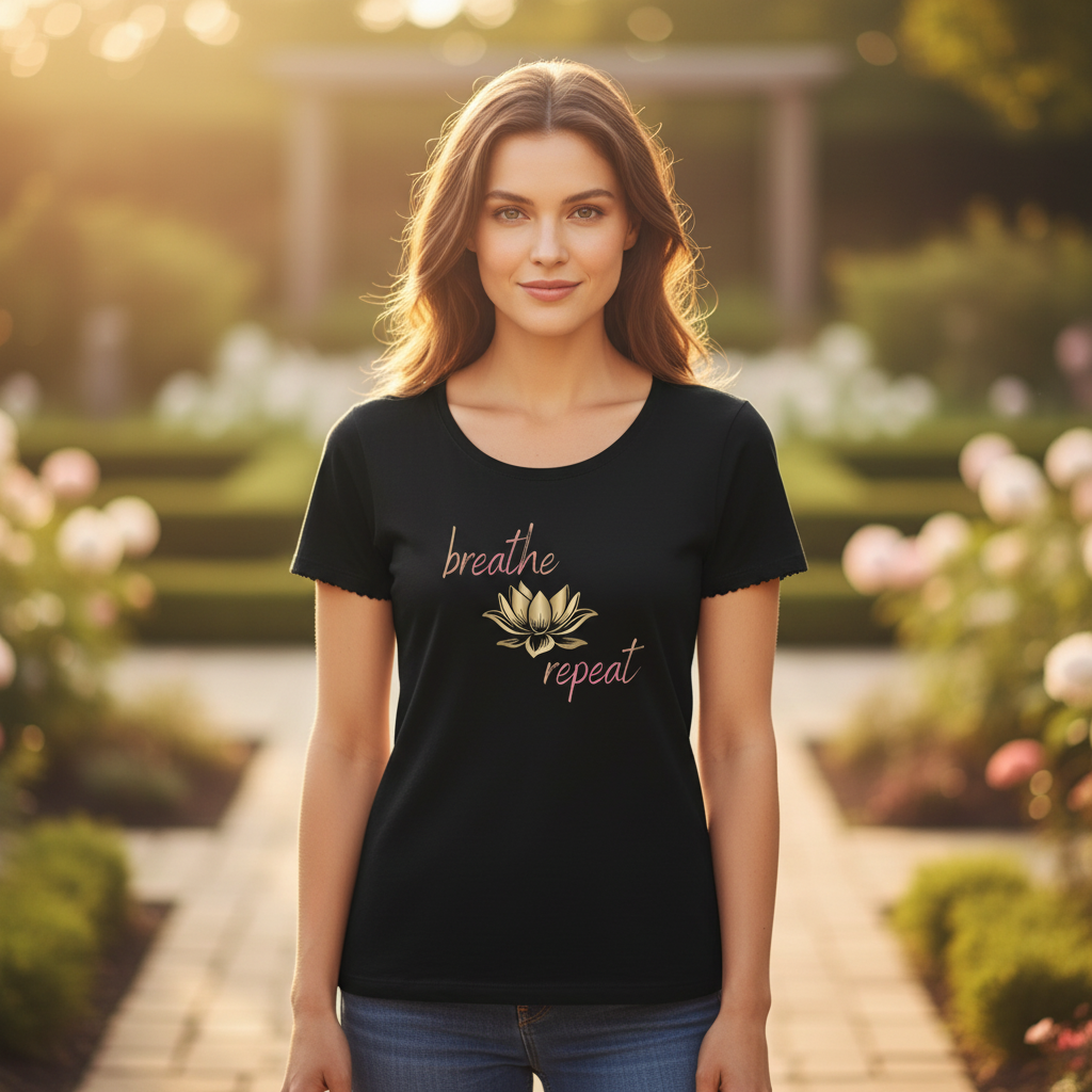 Black tee lifestyle mockup