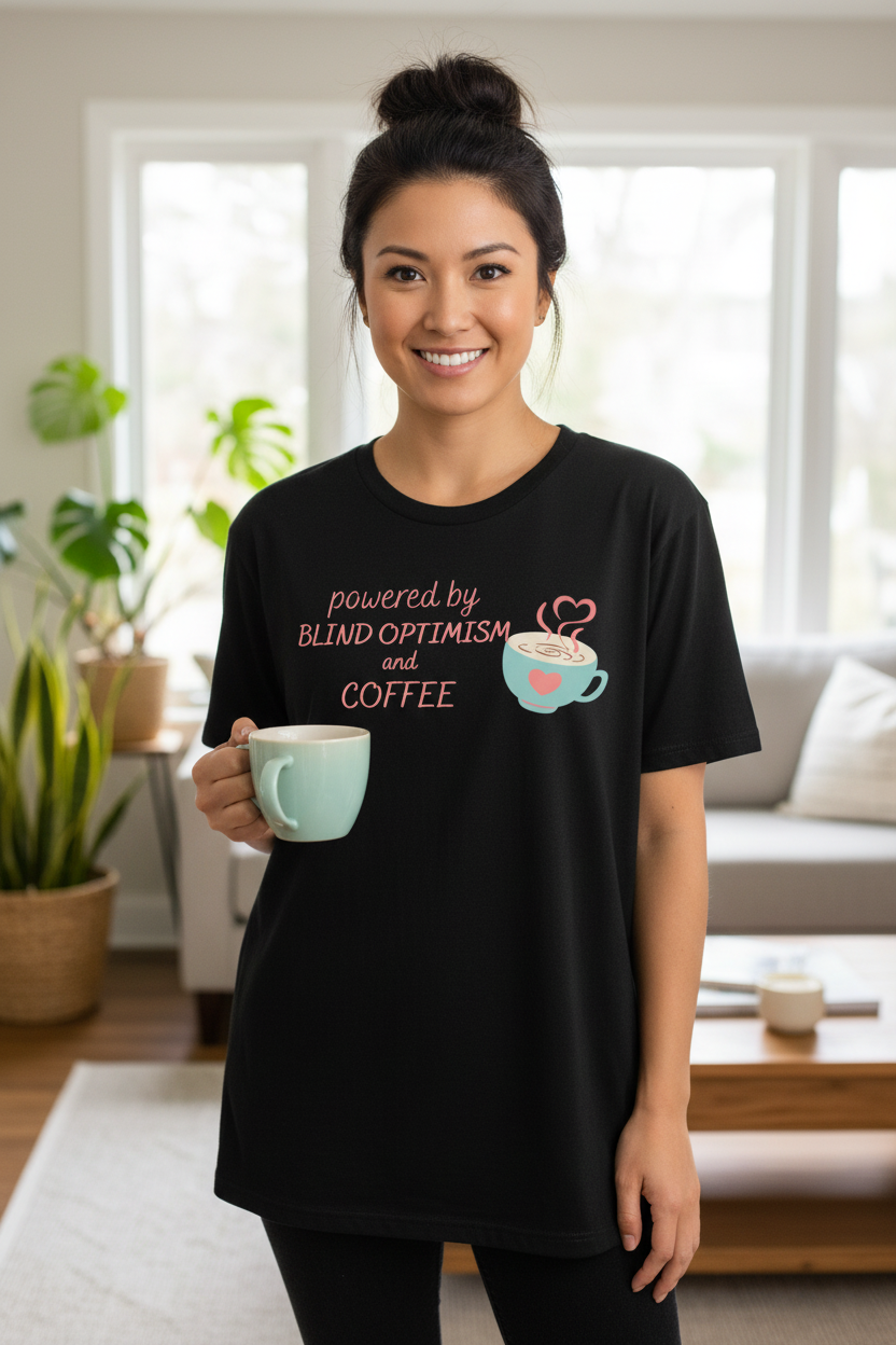 Blind Optimism & Coffee Tee - Mockup
