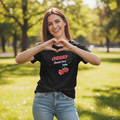 Cherry Sweet love shirt over jeans mockup