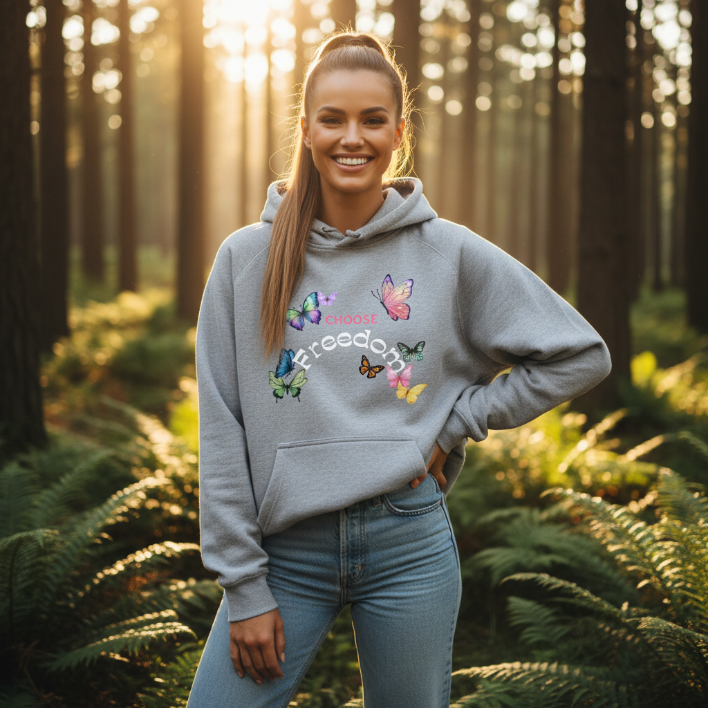 Choose Freedom Grey Marle Forest Square Mockup