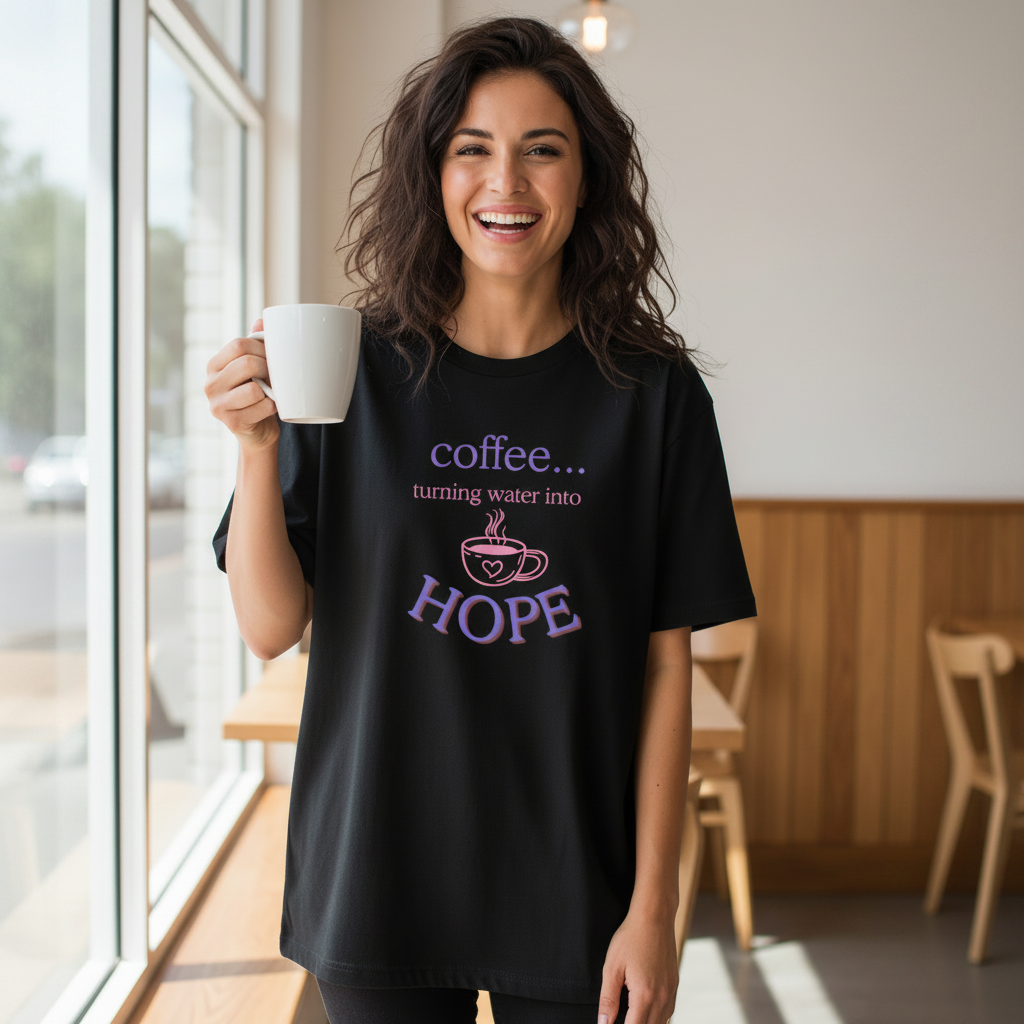 Coffee Hope Tee - Oversized Square