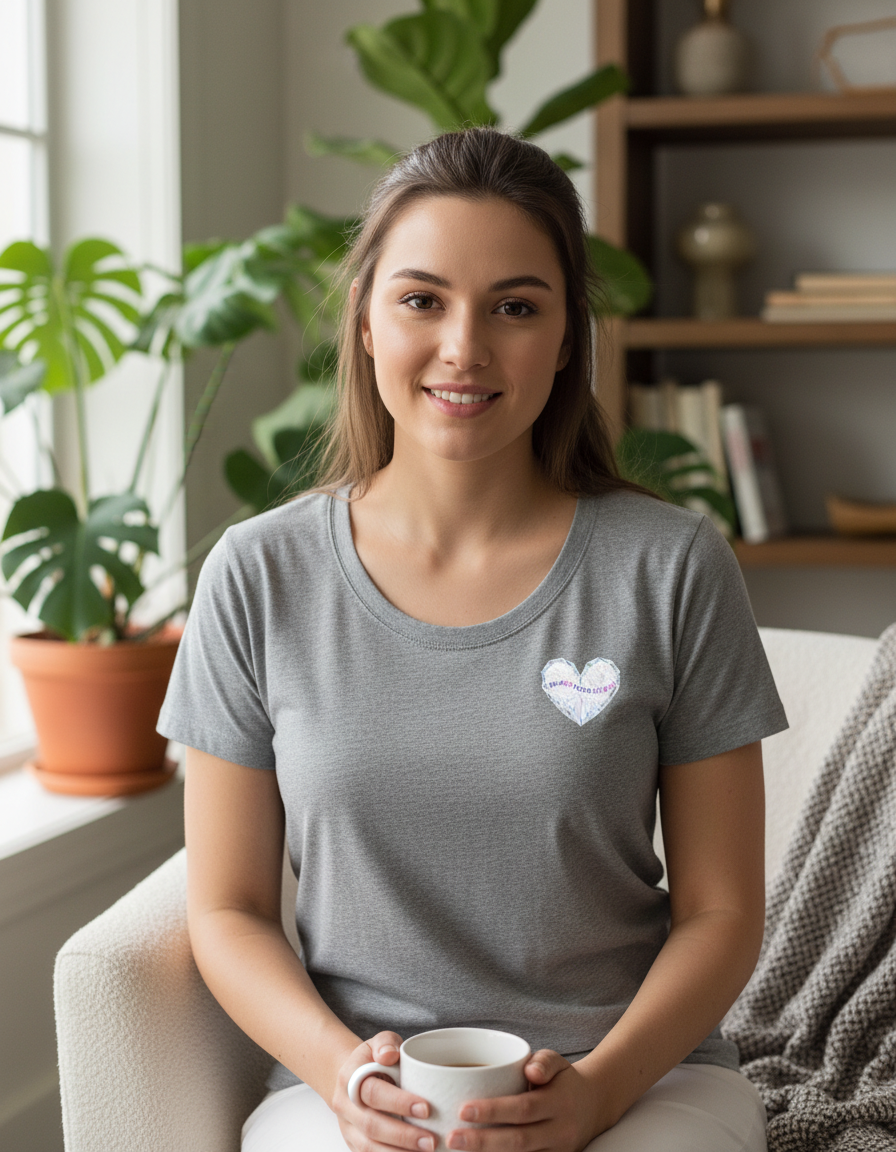 Elfin Design Mockup - Grey Marle Tee